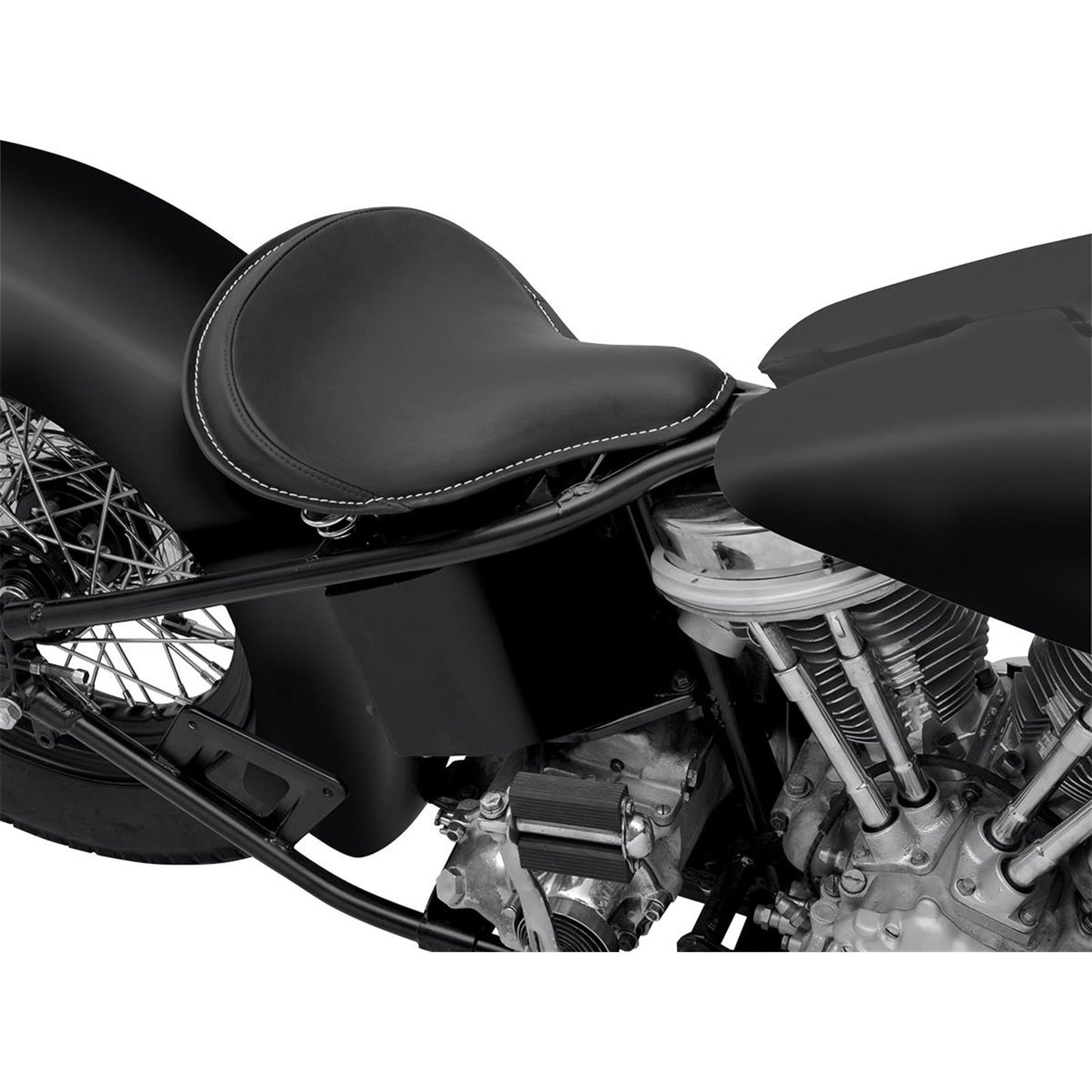 Drag Specialties Solo Seat - Large - Black - Leather 0806-0048_286264