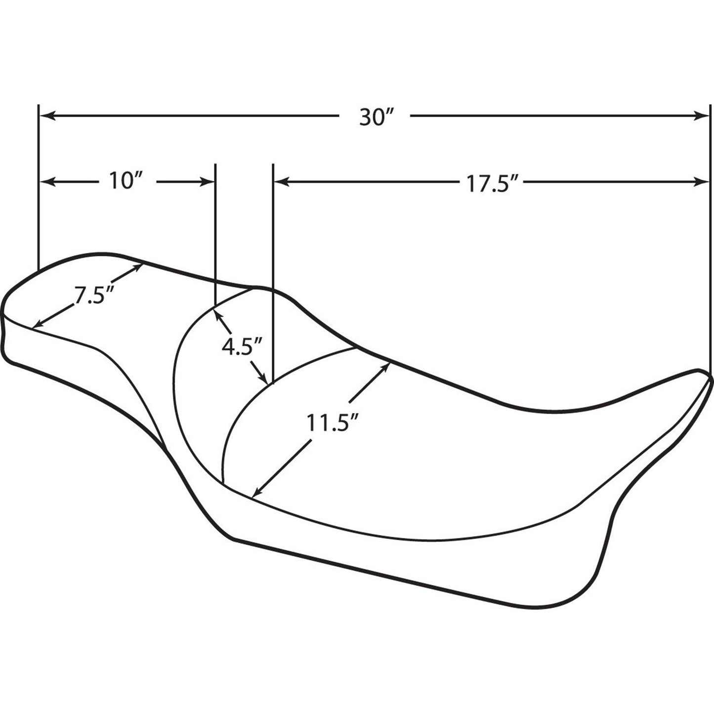Drag Specialties Extended Reach Predator Seat - Mild Stitched - FL '97-'07 0801-1127_286286