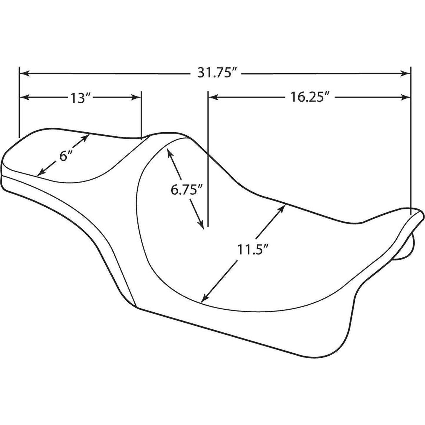 Drag Specialties Predator III Seat - Double Diamond - Red Stitched 0801-1131_286395