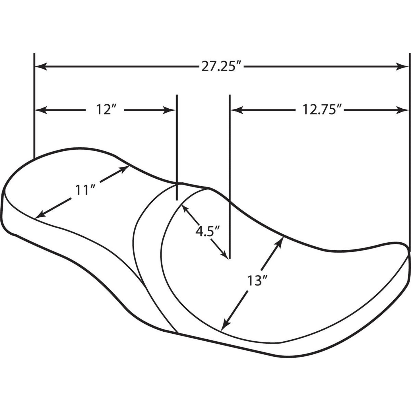 Drag Specialties Low Touring Seat - Mild Stitched - Razorback Tanks 0801-1075_286490