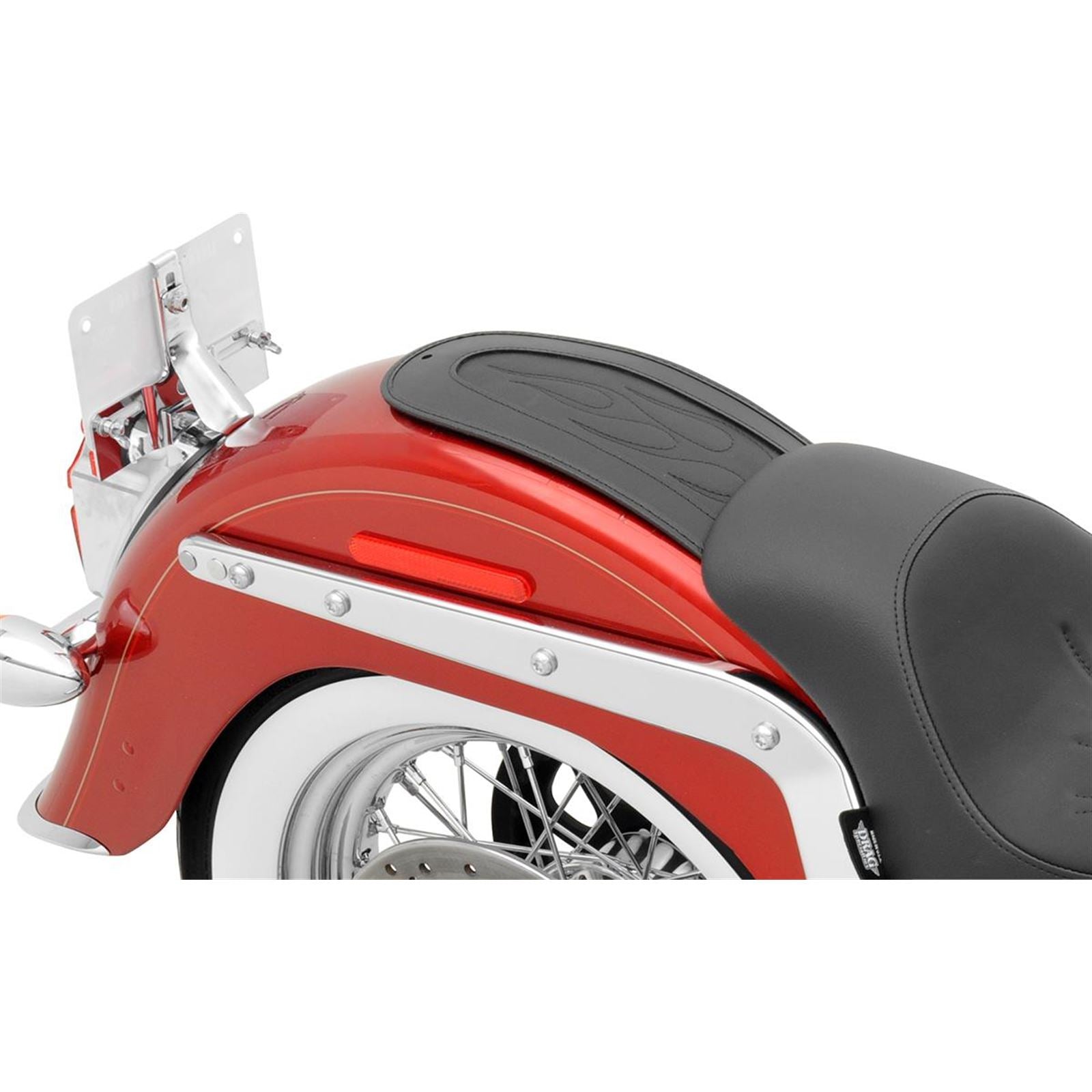 Drag Specialties Fender Skin - Flame Stitched Vinyl Center - 13.25" Lx5.5" W 1405-0146_286495
