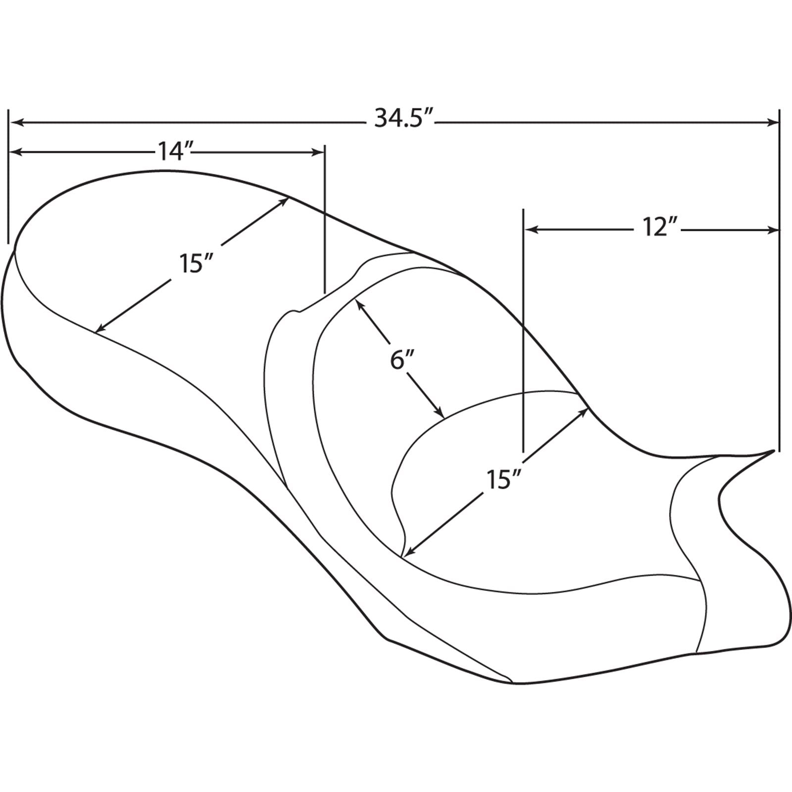 Drag Specialties Low Profile Seat - Mild Stitched - Cross Country 0810-1540_373986