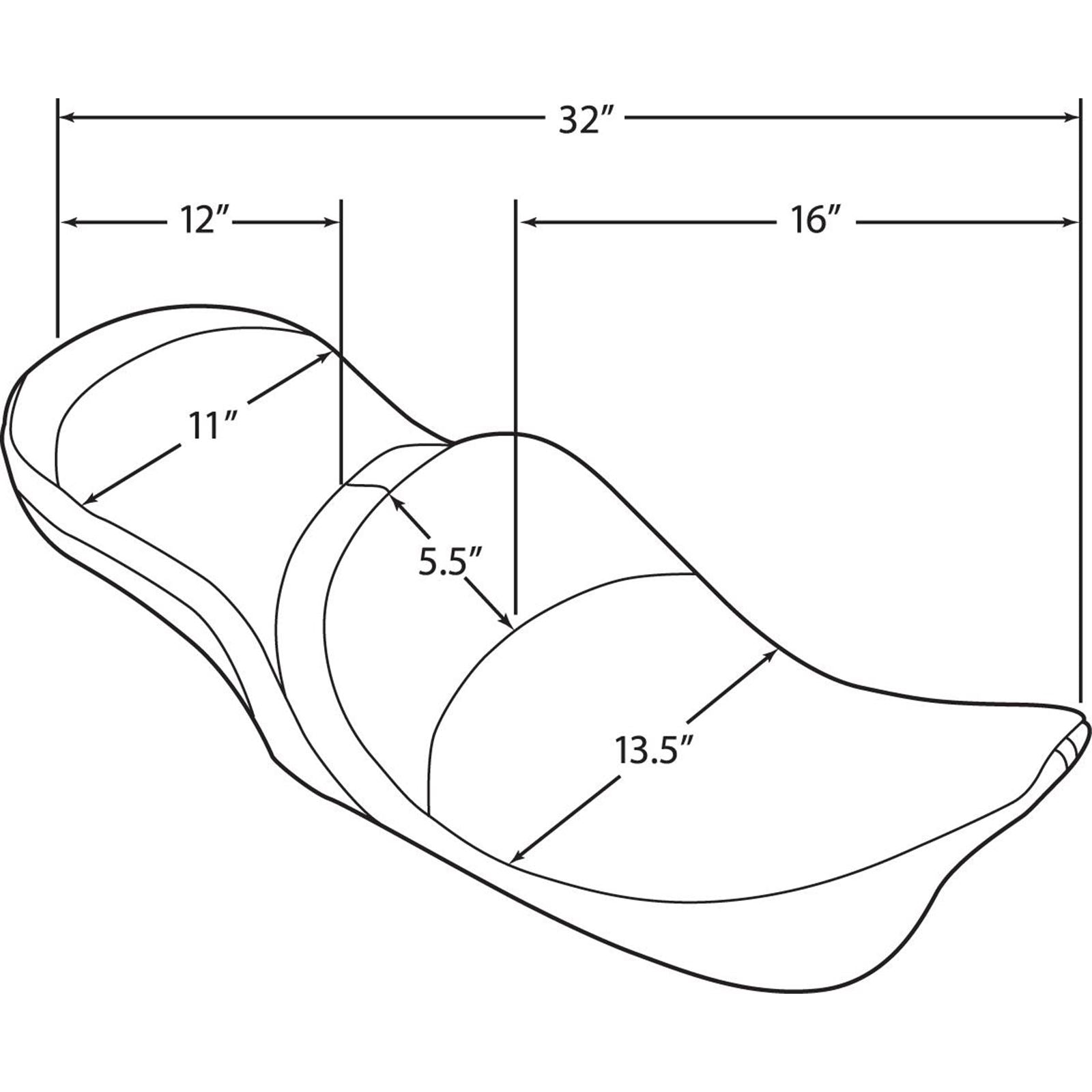 Drag Specialties Low Touring Seat - Pillow - Driver's Backrest 0801-1105_286607