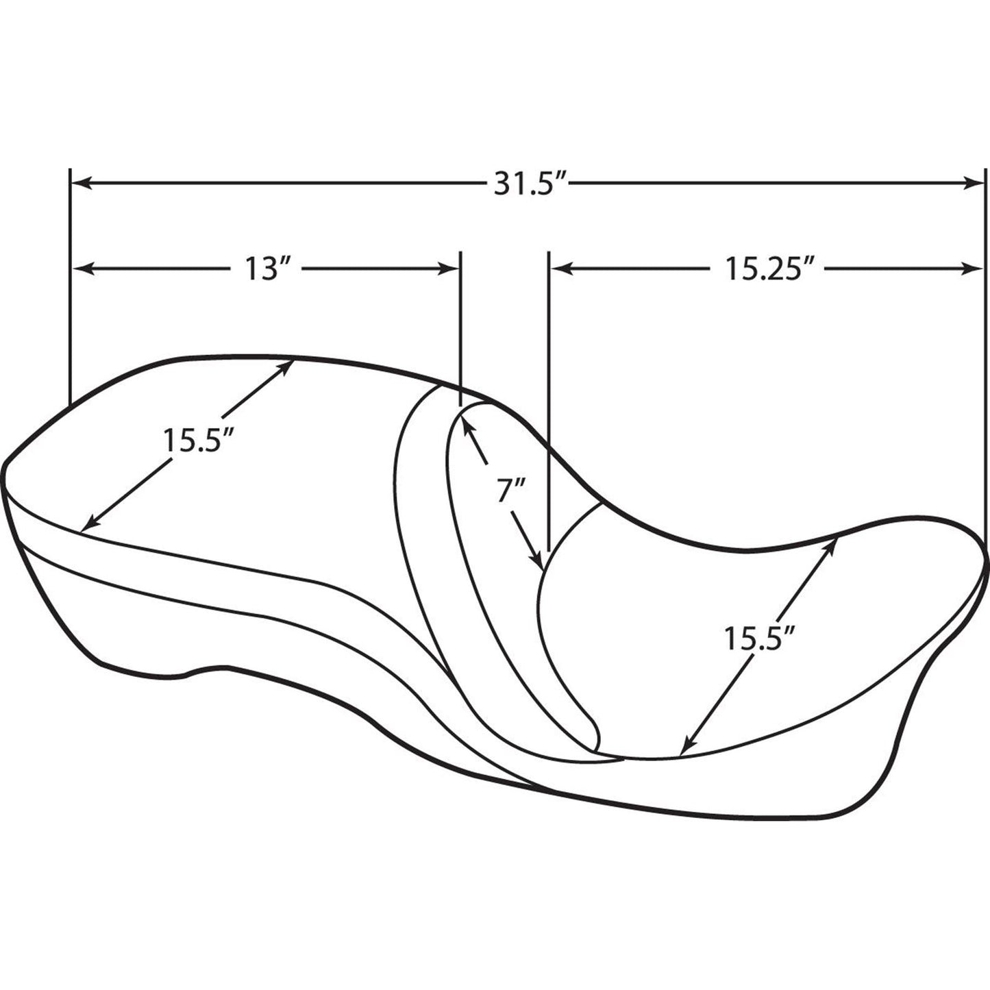 Drag Specialties Large Touring Seat - Pillow - FL '97-'07 0801-0832_286614