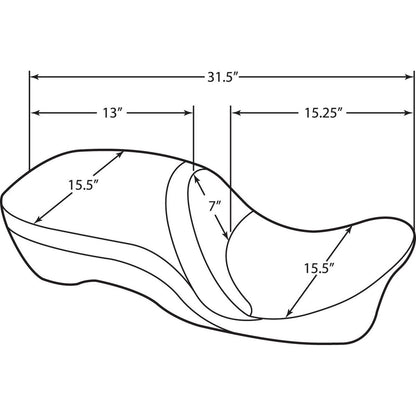 Drag Specialties Large Touring Seat - Pillow - FL '97-'07 0801-0832_286614