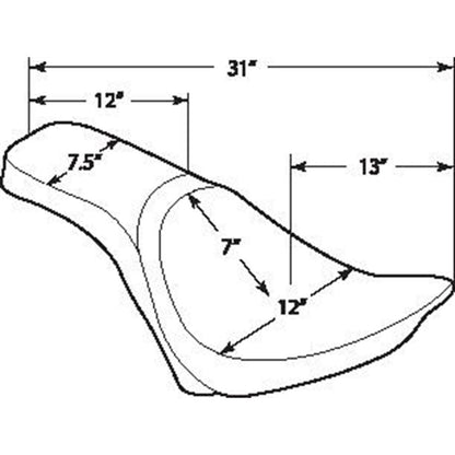 Drag Specialties Predator 2-Up Seat - Smooth - FXS/FLS 0802-0790_286618
