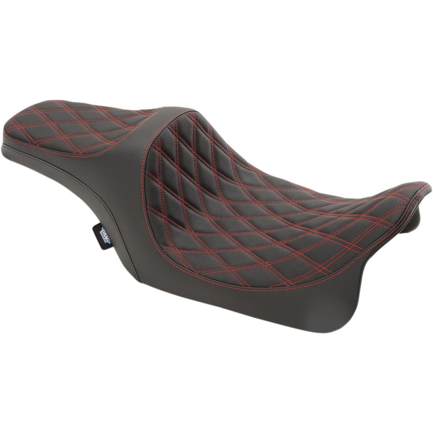 Drag Specialties Predator III Seat - Double Diamond - Vinyl - Red Stitched - FL 0801-1116_286679