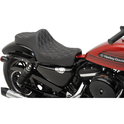 Drag Specialties Predator III Seat - Double Diamond - Silver Thread - XL 0804-0735_286734