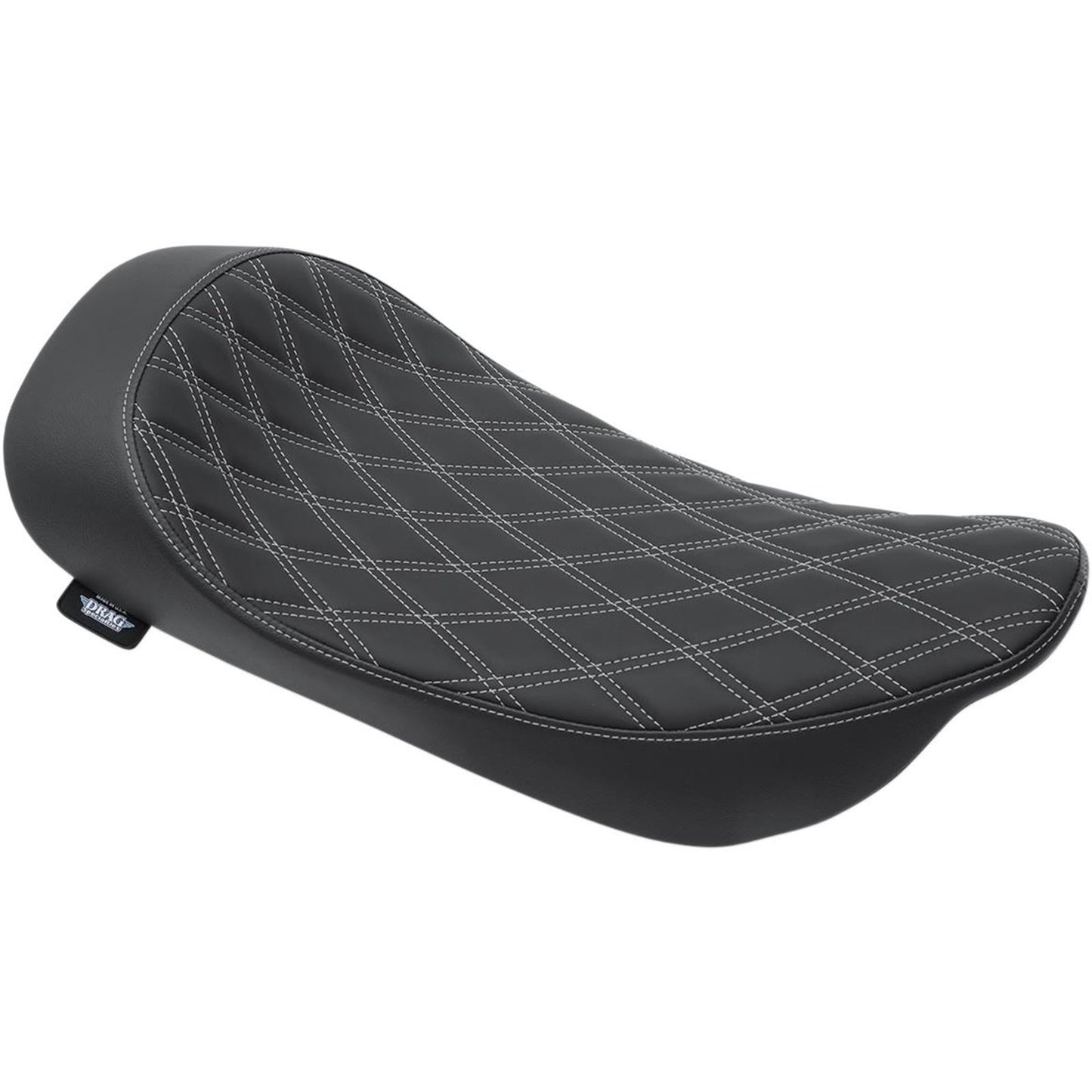 Drag Specialties Low Solo Seat - Double Diamond - Silver Stitch 0801-1156_286762