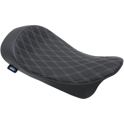 Drag Specialties Low Solo Seat - Double Diamond - Silver Stitch 0801-1153_286771