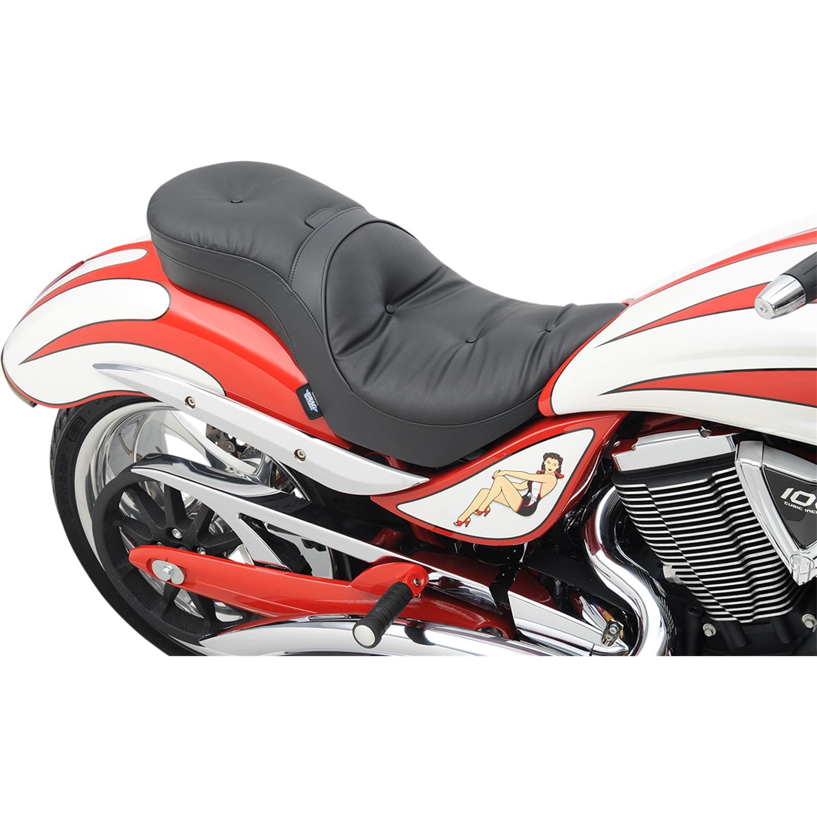 Drag Specialties Low Profile Seat - Driver's Backrest - Pillow - Jackpot 0810-1577_373992