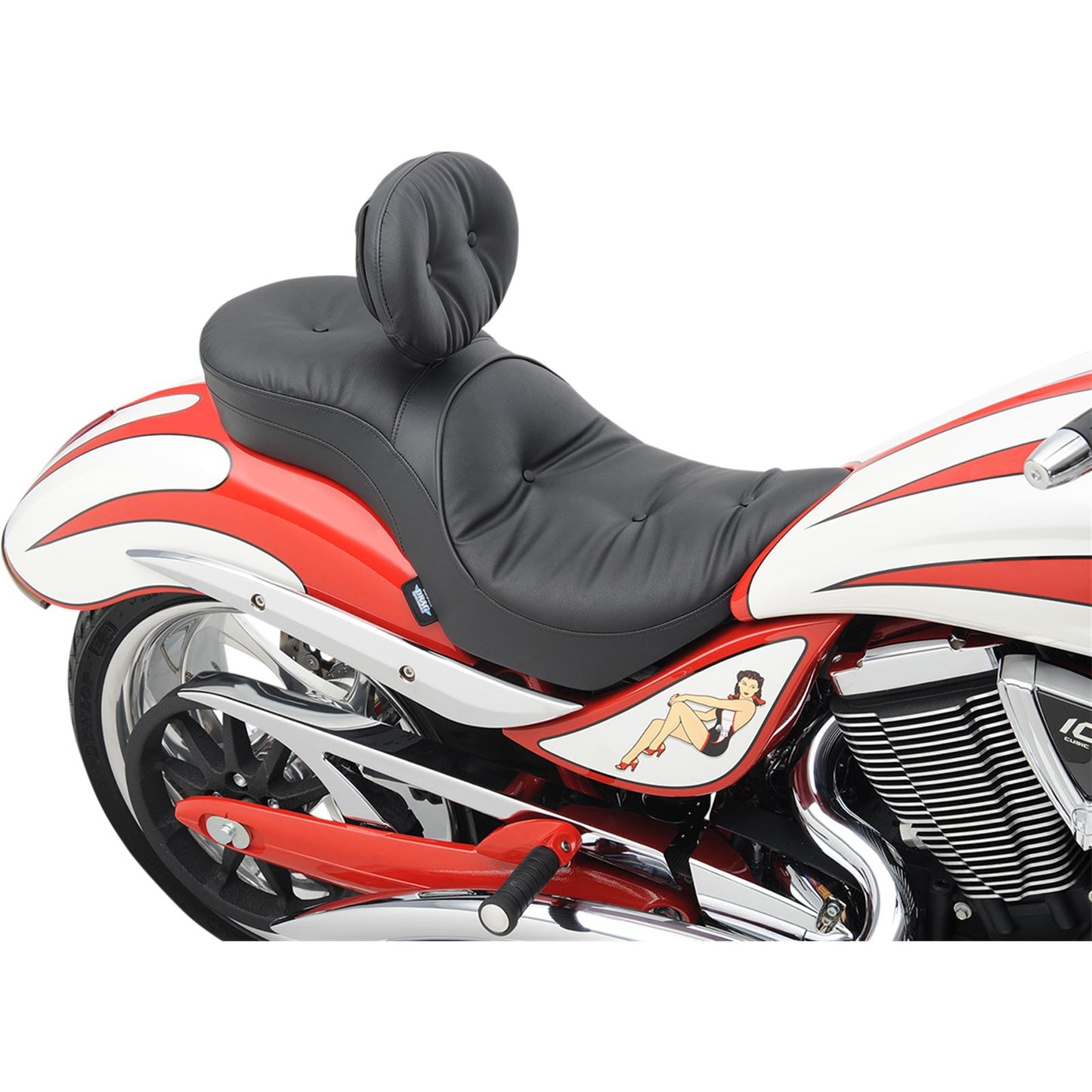 Drag Specialties Low Profile Seat - Driver's Backrest - Pillow - Jackpot 0810-1577_373993