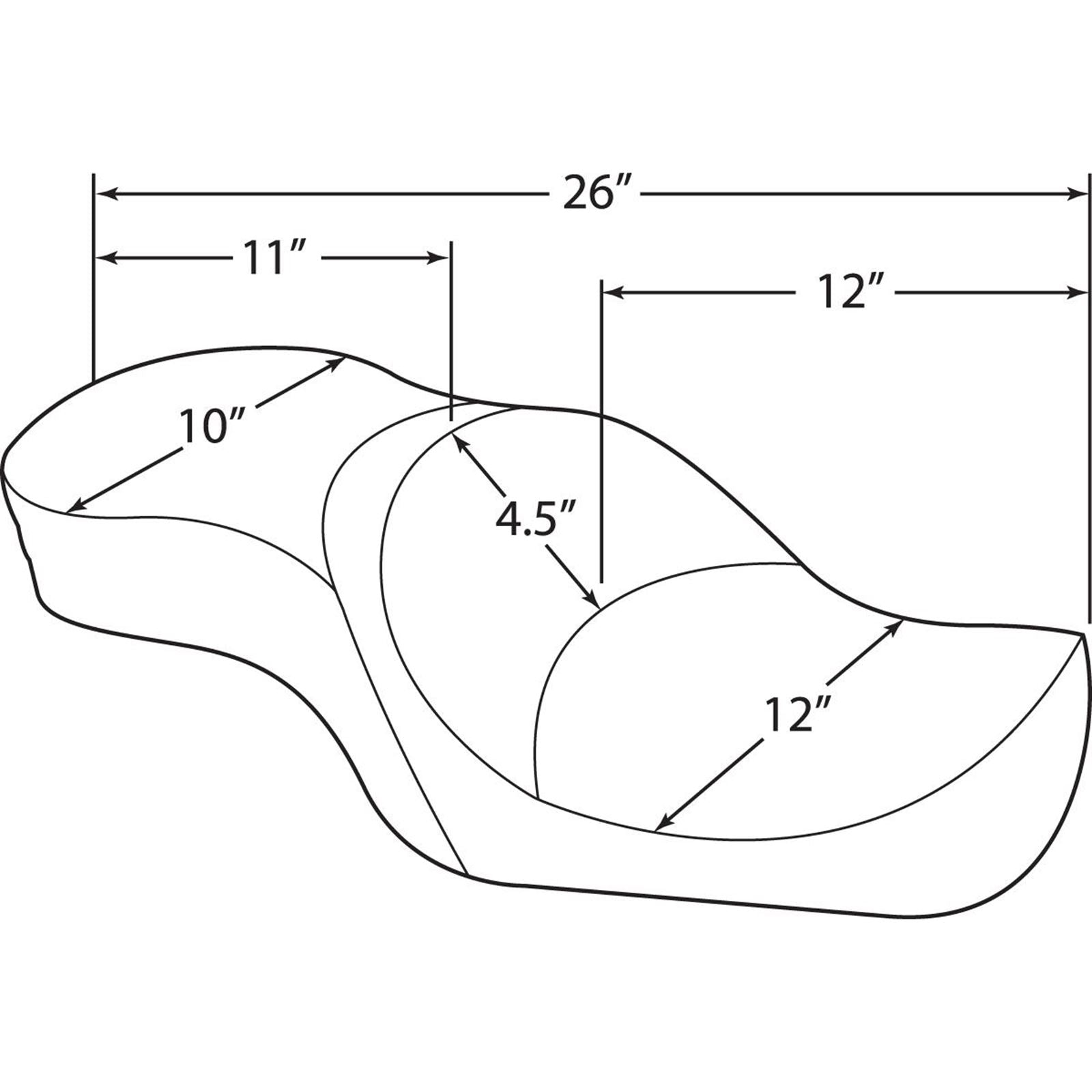 Drag Specialties Low Profile Seat - Pillow - XL 04+ 0804-0261_286794