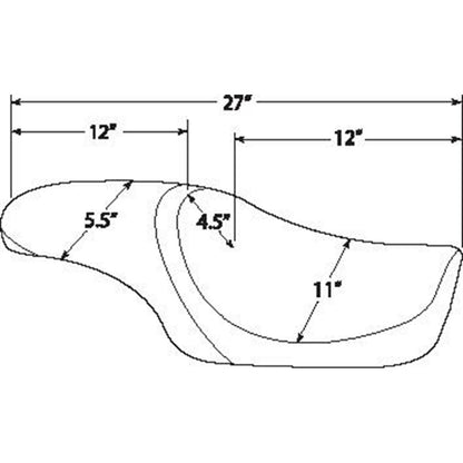 Drag Specialties Predator Seat - Flame Stitched - XL '04+ 0804-0399_286850