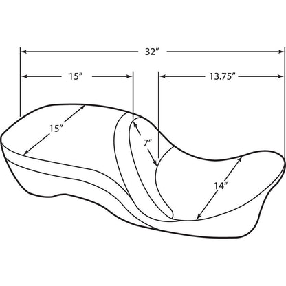 Drag Specialties Touring Seat - Double Diamond - Forward - FL '09+ 0801-1110_286863