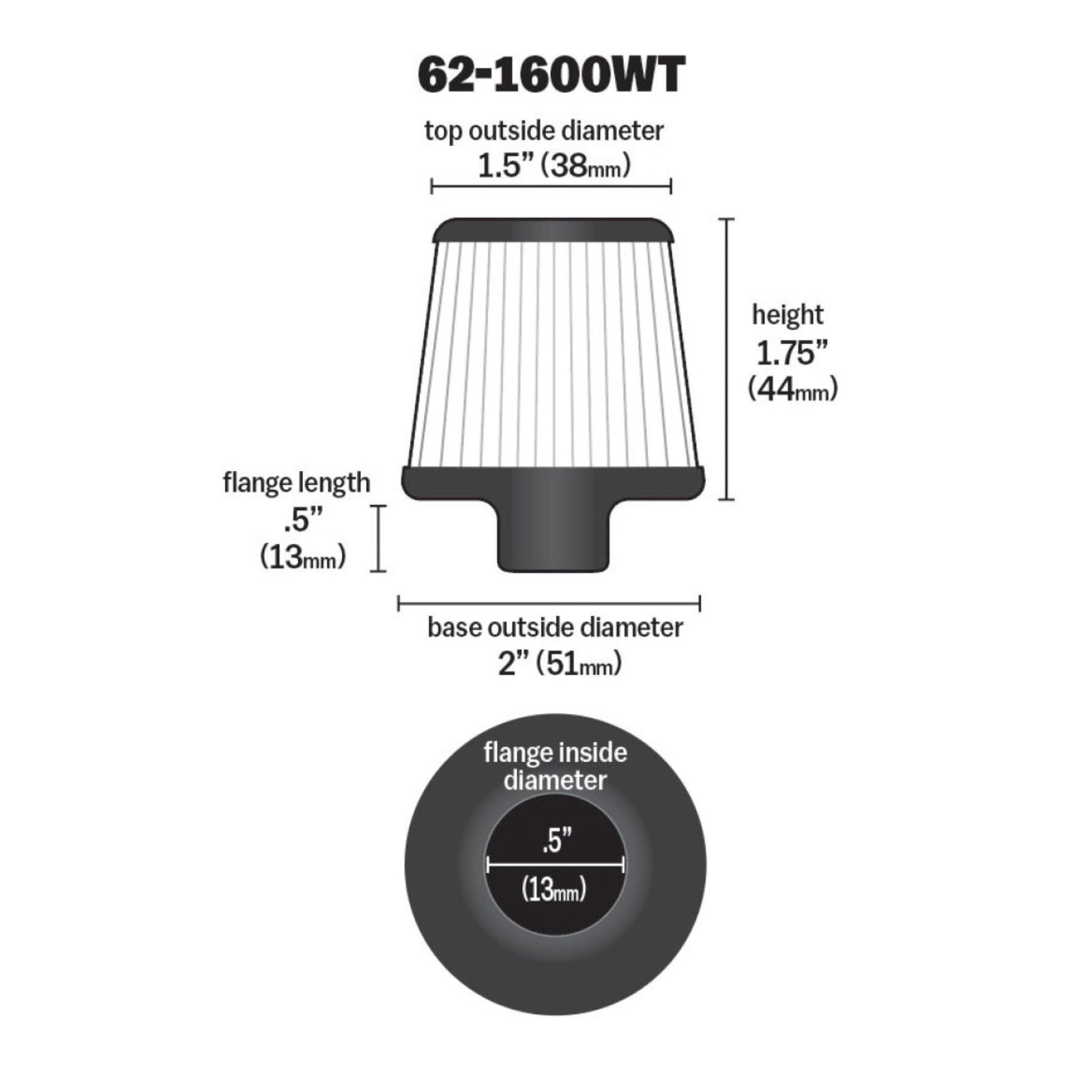 K&N Filters Vent Filter White [MPN: 62-1600WT]_1755101
