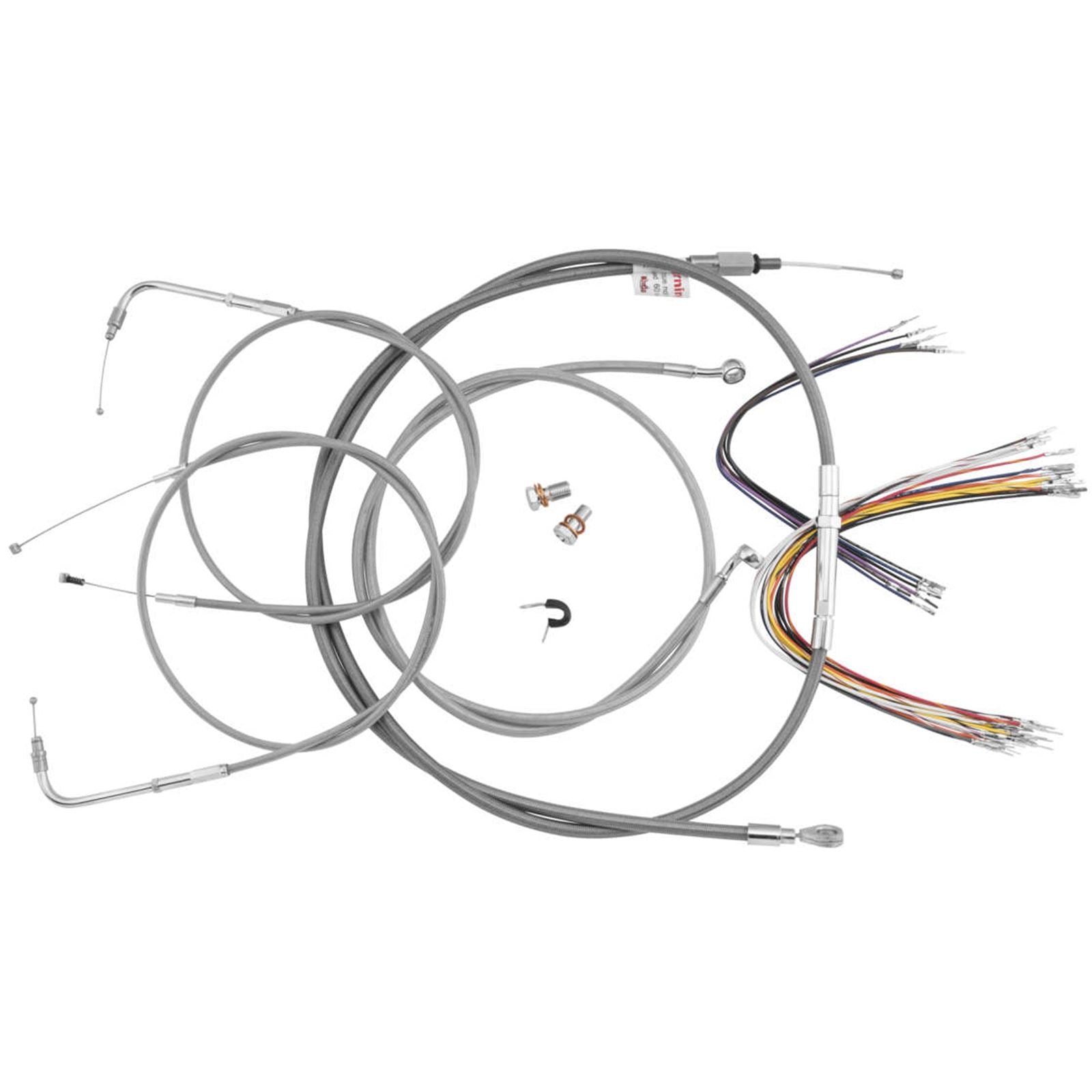 Burly Brand Stainless Control Kit - Early Touring Bikes with 13" Bagger Bar  B30-1292_989969