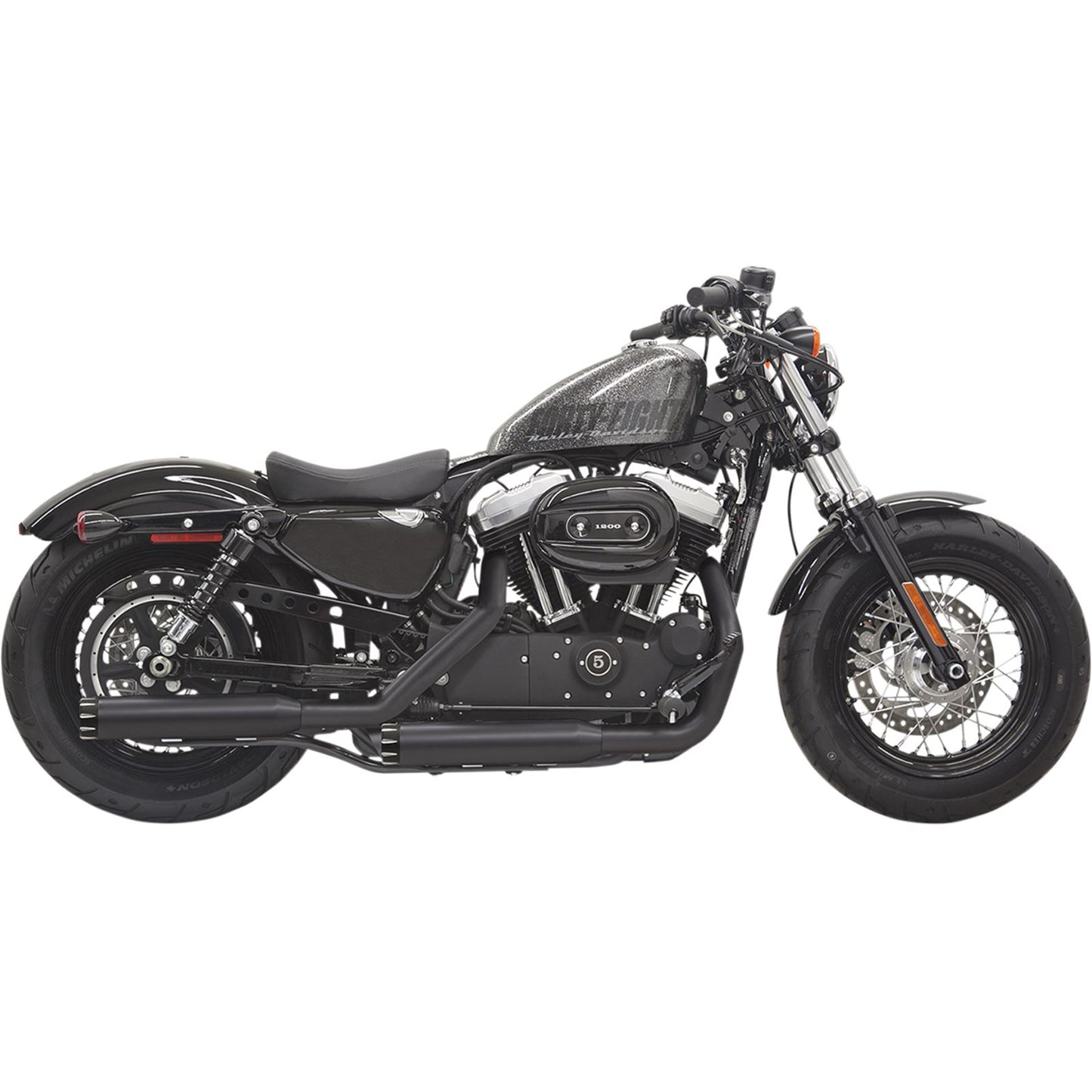 Bassani Manufacturing Mufflers - Black - Fluted - Sportster [MPN: 1X27TB]_349996