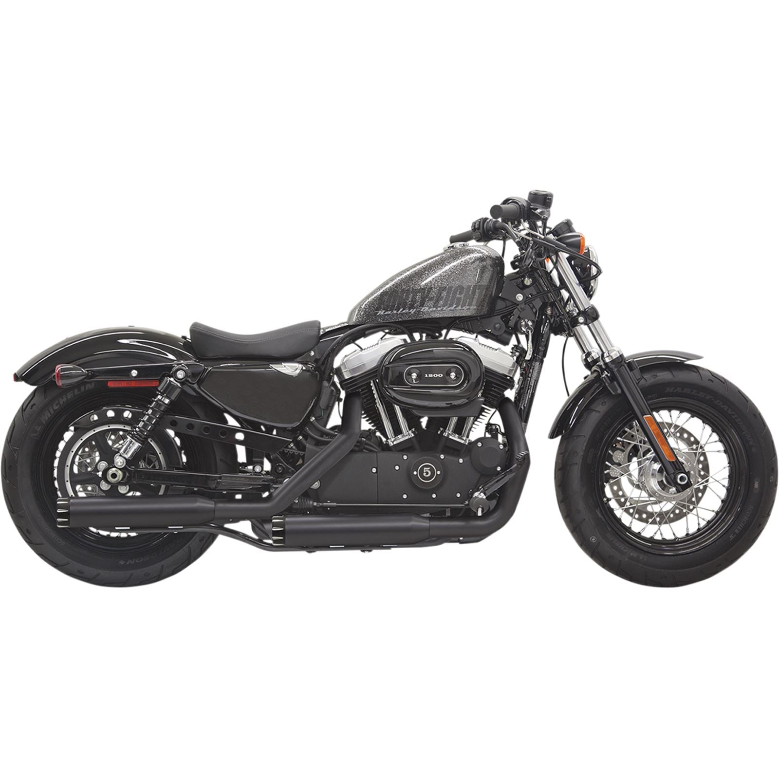 Bassani Manufacturing Mufflers - Black - Fluted - Sportster [MPN: 1X27TB]_349996