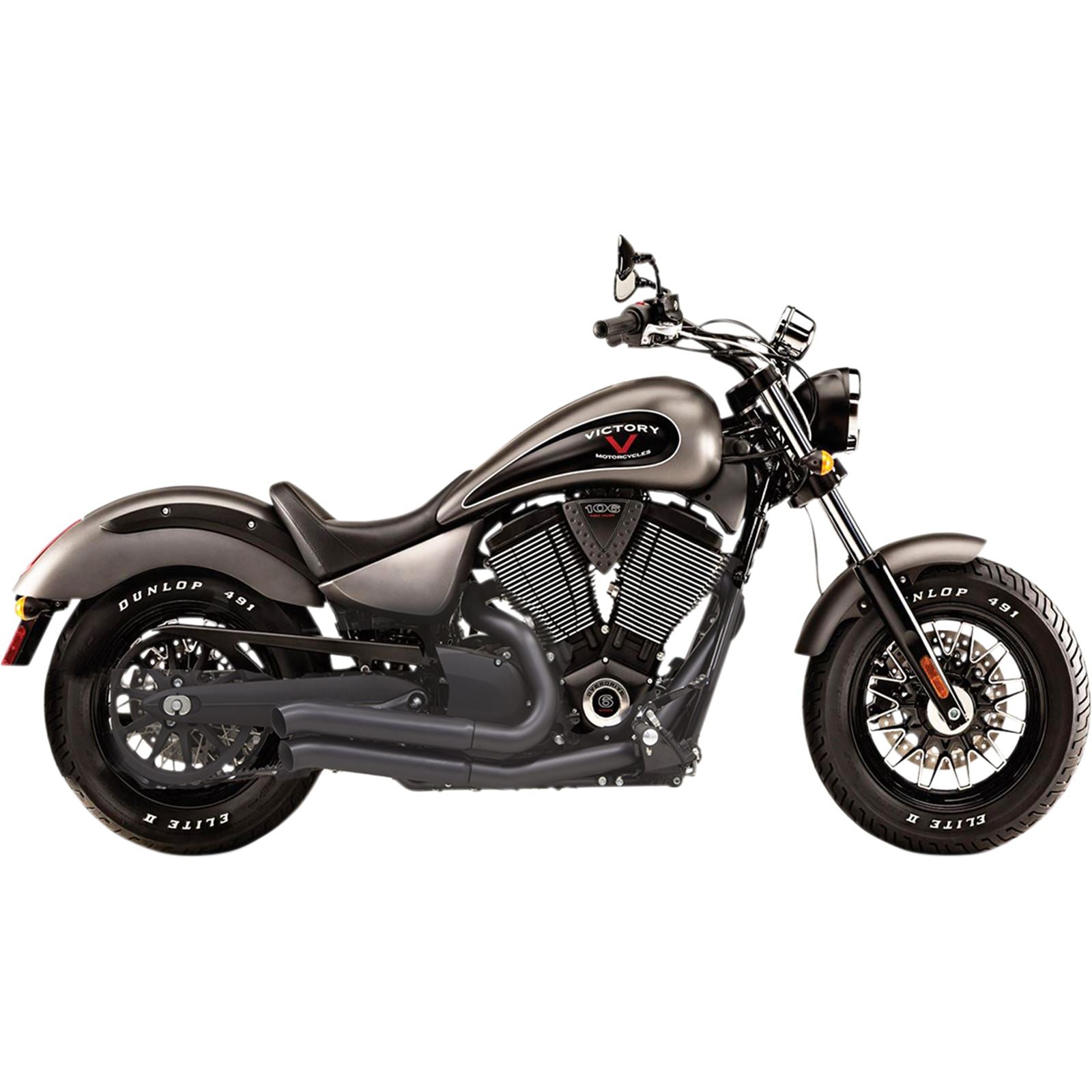 Bassani Manufacturing Pro-Street Exhaust - Black - Turnout [MPN: 6V23DB]_350056