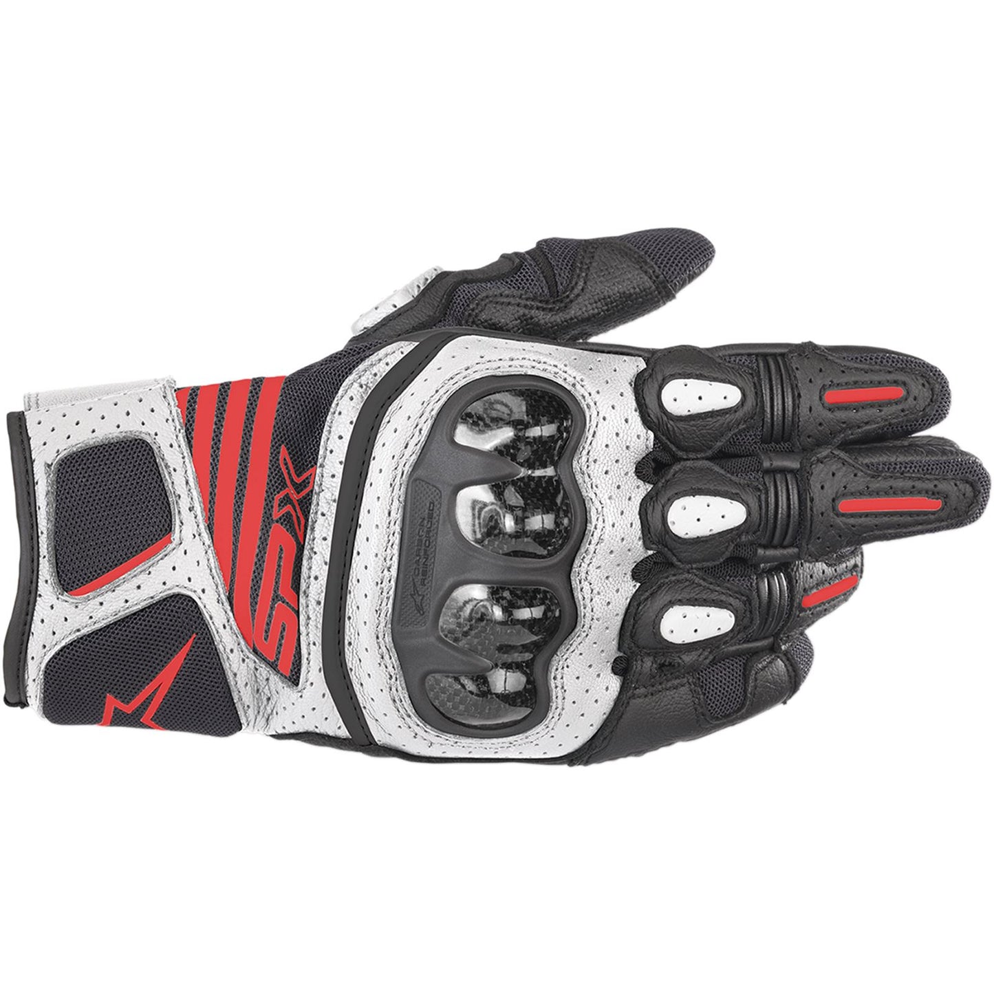 Alpinestars SPX AC V2 Gloves - Black/White/Red - X-Large [MPN: 3567319-1231-XL]_332842