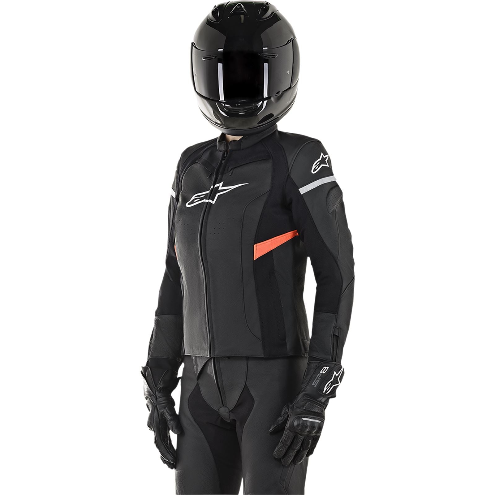 Alpinestars Stella Kira Leather Jacket - Black/Red - X-Small CLOSEOUT 3112019-1030-38_1501606