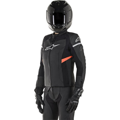 Alpinestars Stella Kira Leather Jacket - Black/Red - X-Small CLOSEOUT 3112019-1030-38_1501606