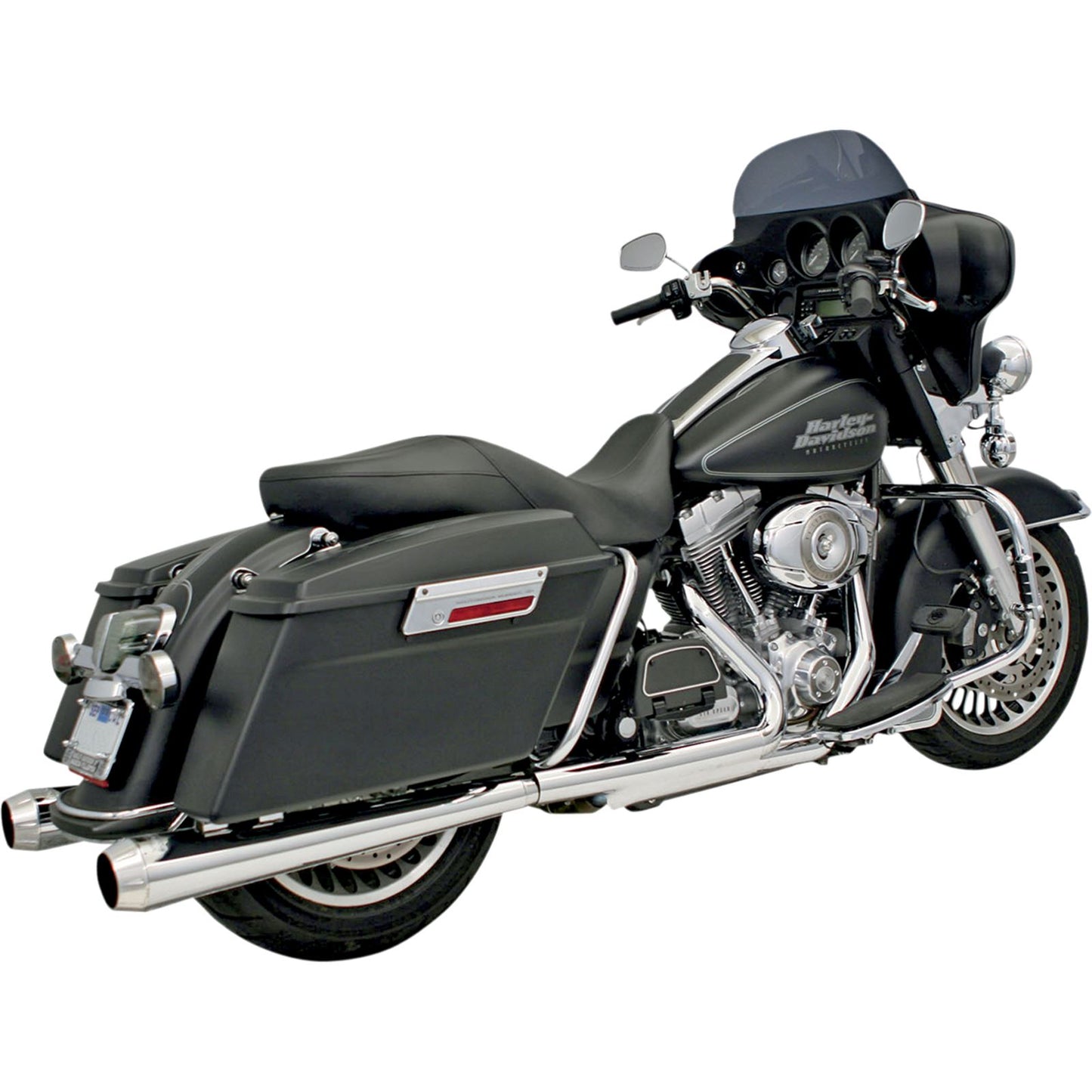Bassani Manufacturing Megaphone Mufflers - Chrome/Polished - Tapered - Performance Baffle [MPN: FLH-517L]_349948