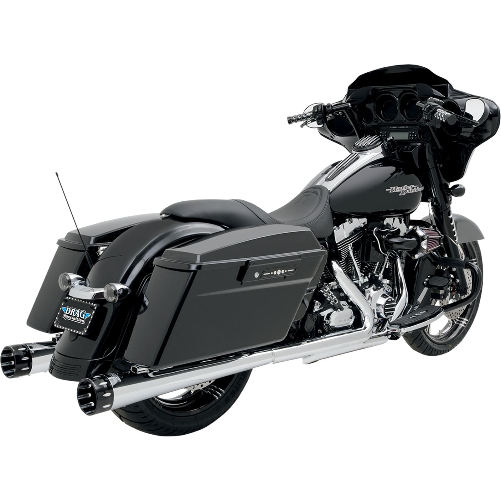 Bassani Manufacturing Megaphone Mufflers - Chrome/Polished - Tapered - Performance Baffle [MPN: FLH-517L]_349949