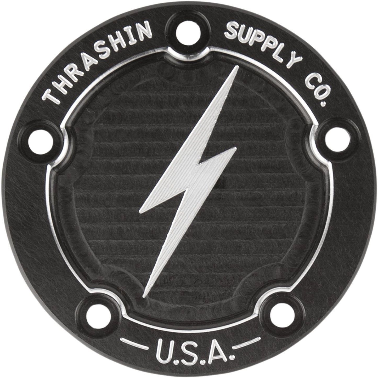 Thrashin Supply Company Point Cover - Dish - Black Twin Cam [MPN: TSC-3026-4]_483354