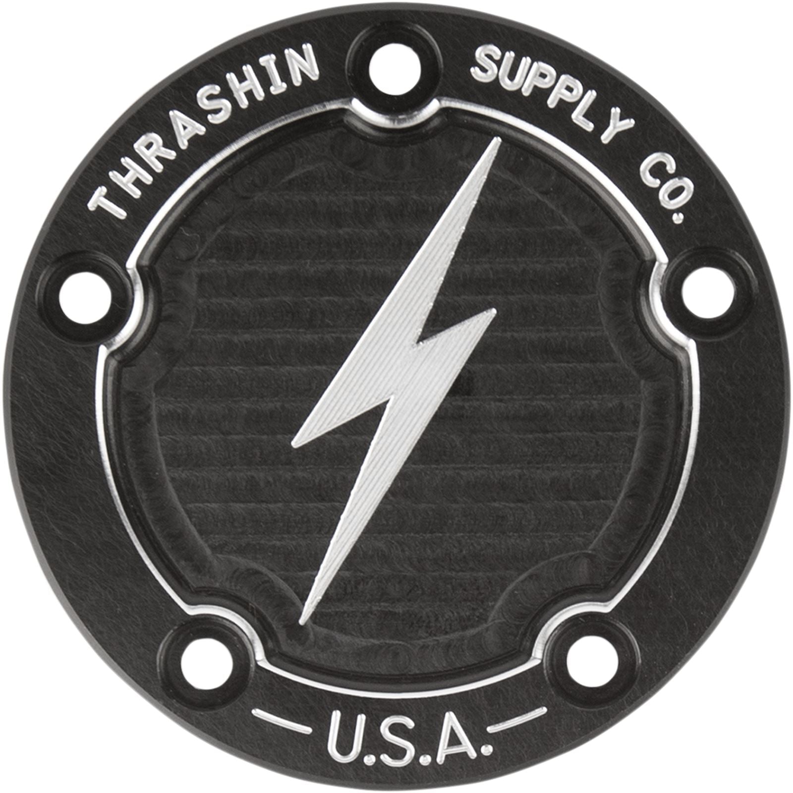 Thrashin Supply Company Point Cover - Dish - Black Twin Cam [MPN: TSC-3026-4]_483354