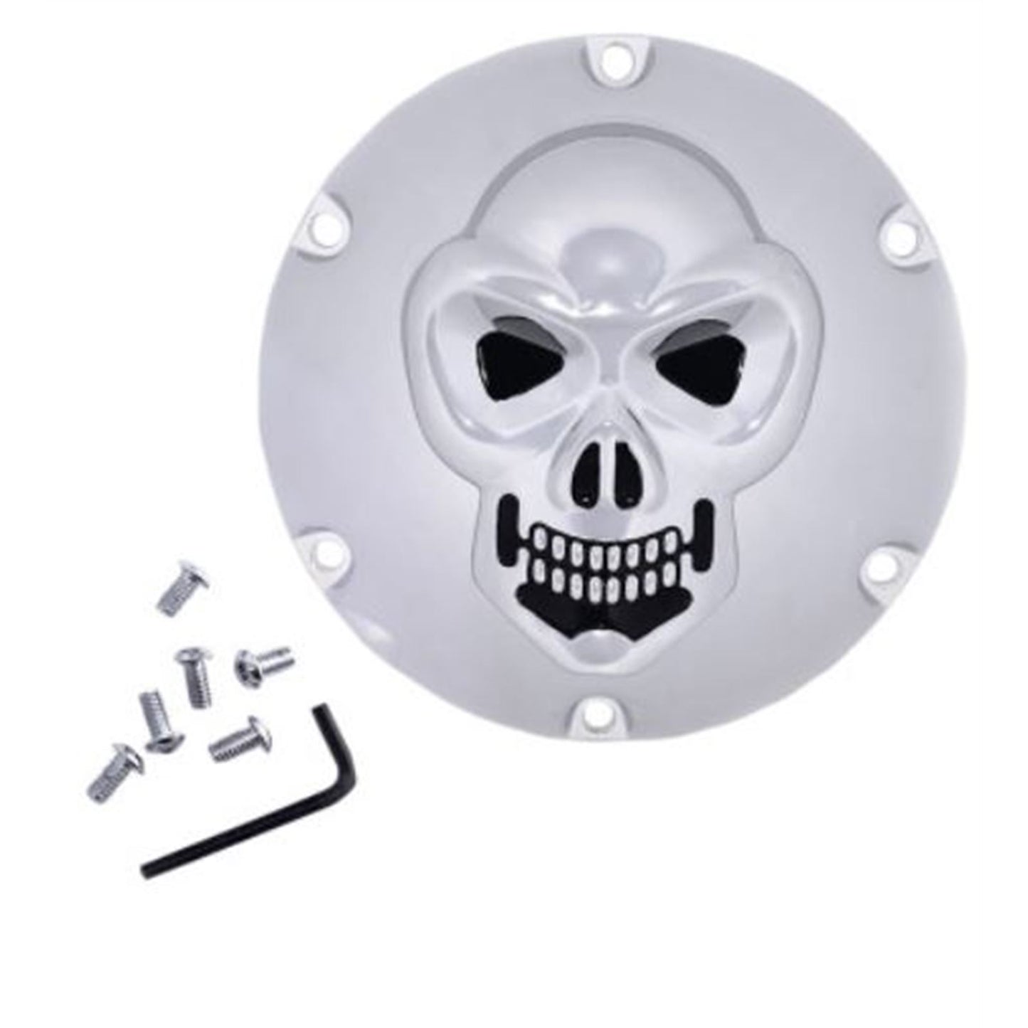 Drag Specialties Skull Derby Cover - Chrome - 6 Hole 1107-0631_724928