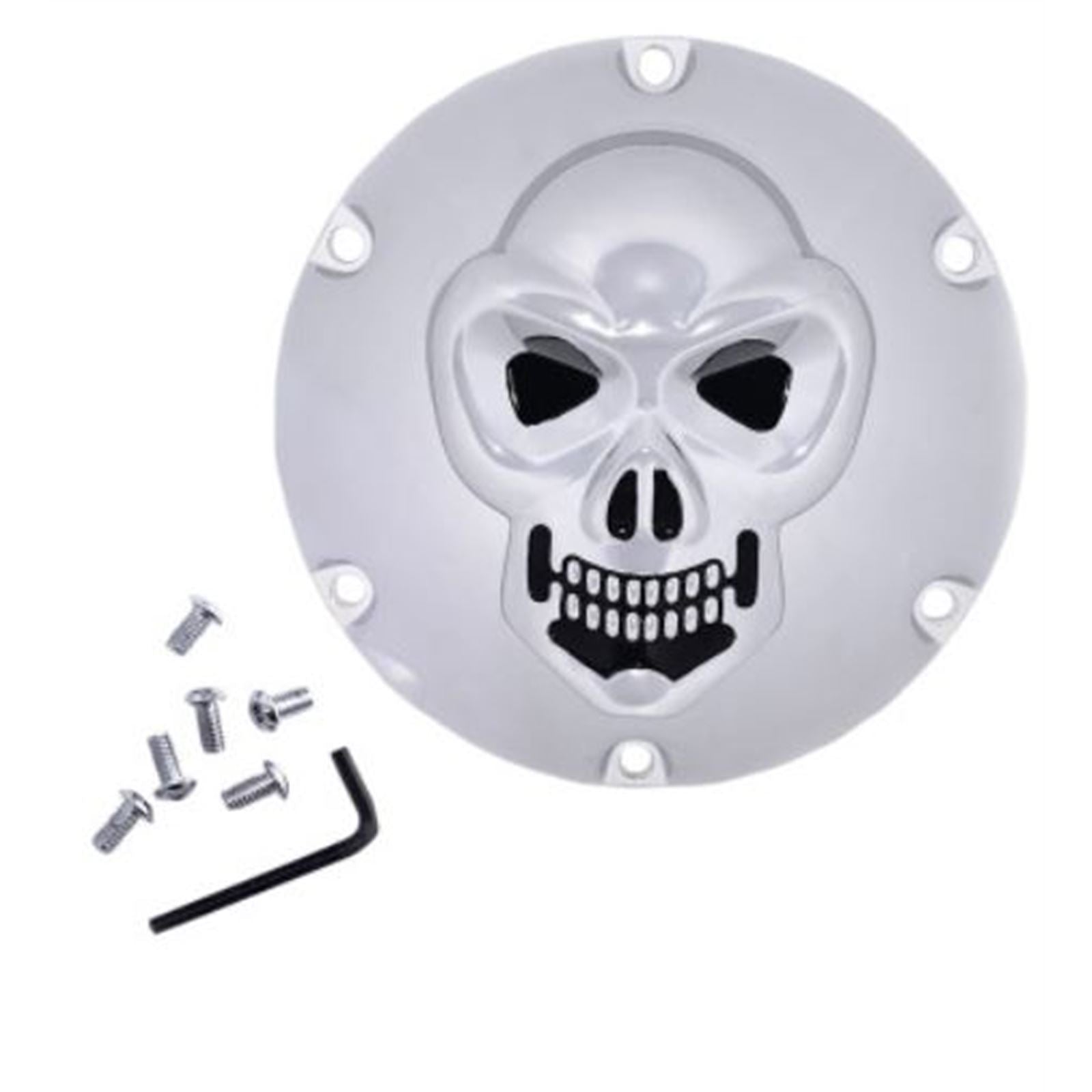 Drag Specialties Skull Derby Cover - Chrome - 6 Hole 1107-0631_724928