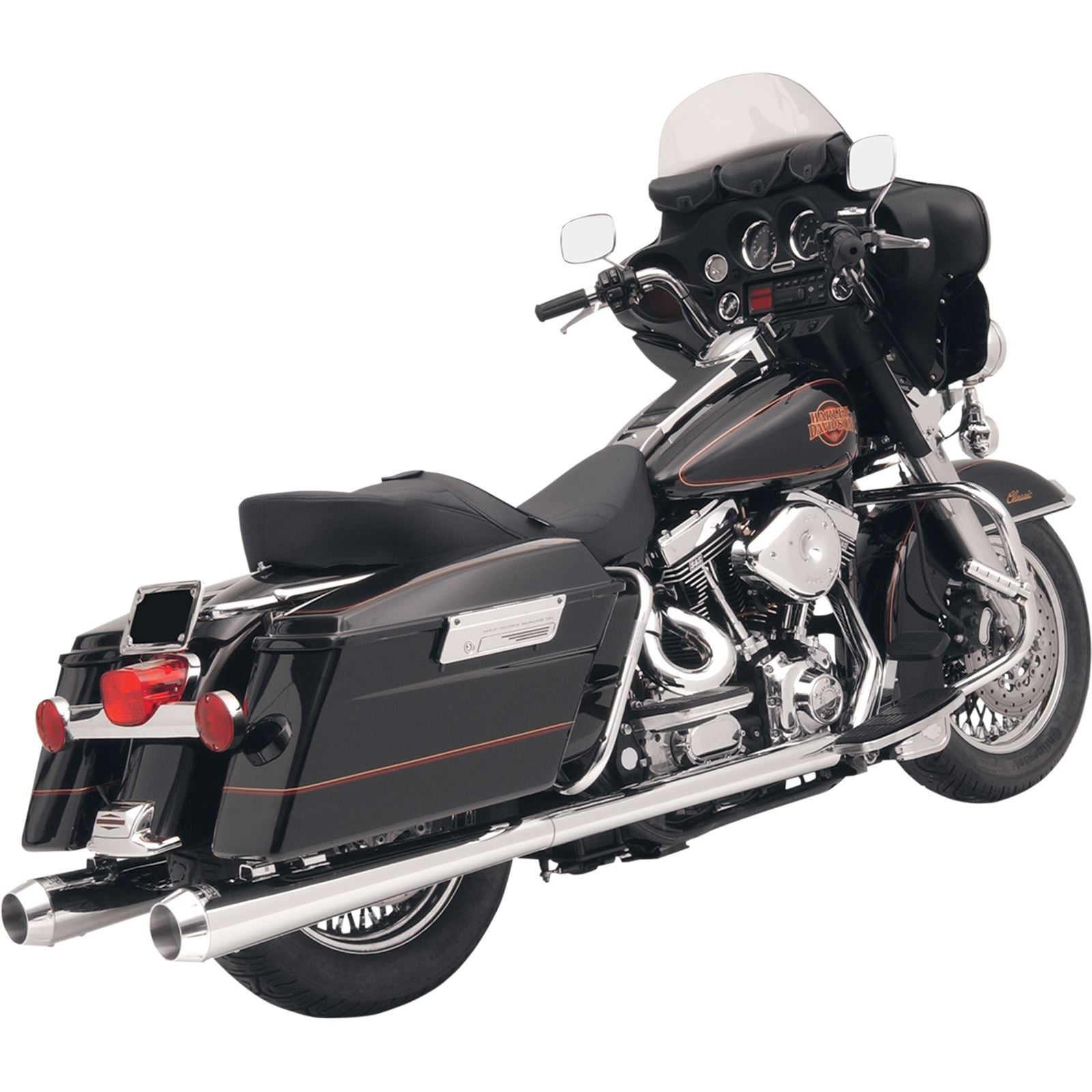 Bassani Manufacturing Megaphone Mufflers - Chrome/Polished - Tapered - Standard Baffle [MPN: FLH-517]_349946