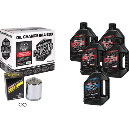 Maxima Sportster Synthetic 20W-50 Oil Change Kit - Chrome Filter 90-119015PC_839773