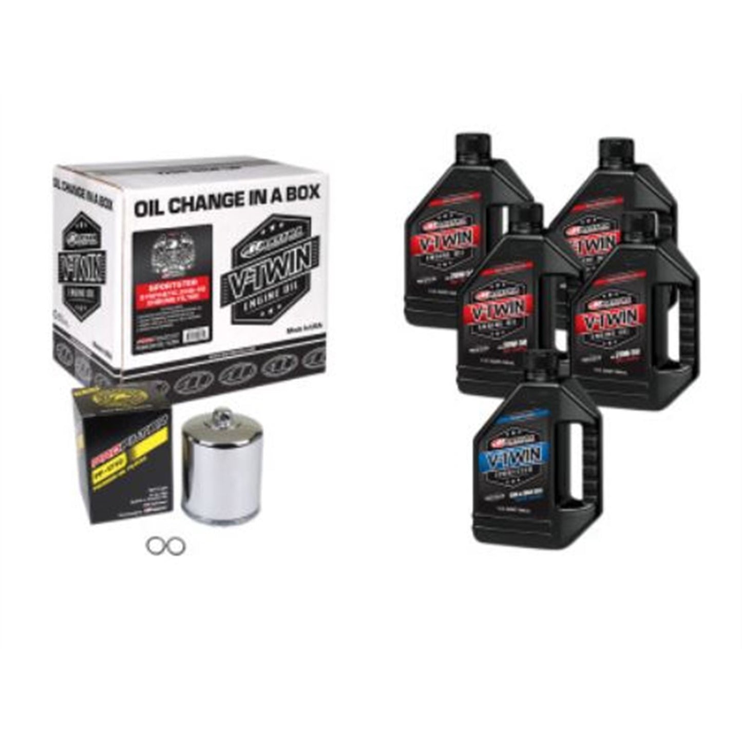 Maxima Sportster Synthetic 20W-50 Oil Change Kit - Chrome Filter 90-119015PC_677588