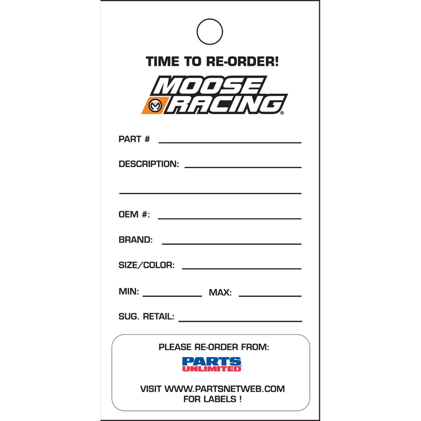 Moose Offroad Re-Order Cards 9904-0546_438339