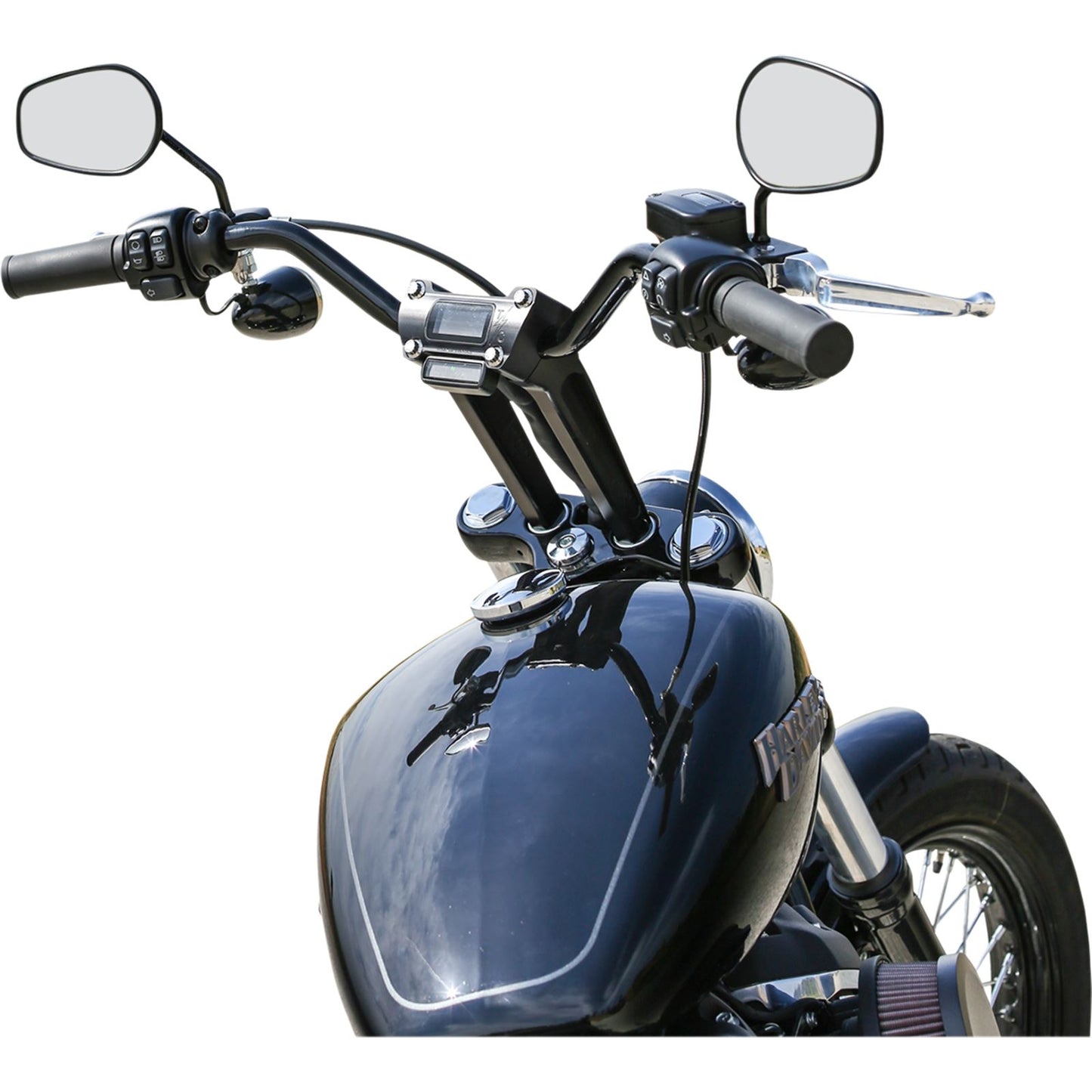 Thrashin Supply Company Black - 8"  Straight Handlebar Riser with Gauge Cut-Out [MPN: TSC-8025-1]_483327