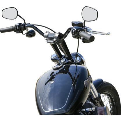 Thrashin Supply Company Black - 8"  Straight Handlebar Riser with Gauge Cut-Out [MPN: TSC-8025-1]_483327