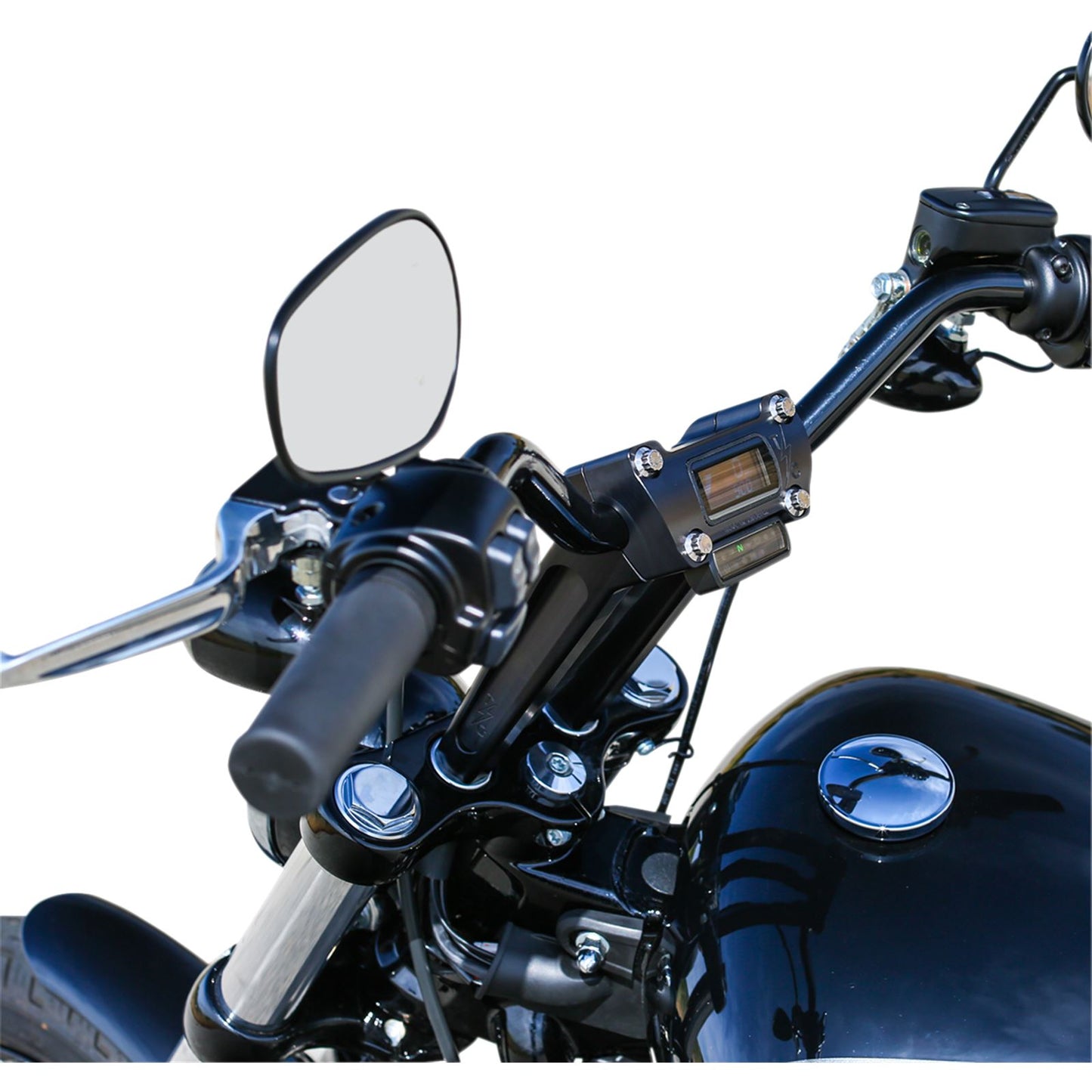 Thrashin Supply Company Black - 8"  Straight Handlebar Riser with Gauge Cut-Out [MPN: TSC-8025-1]_483328