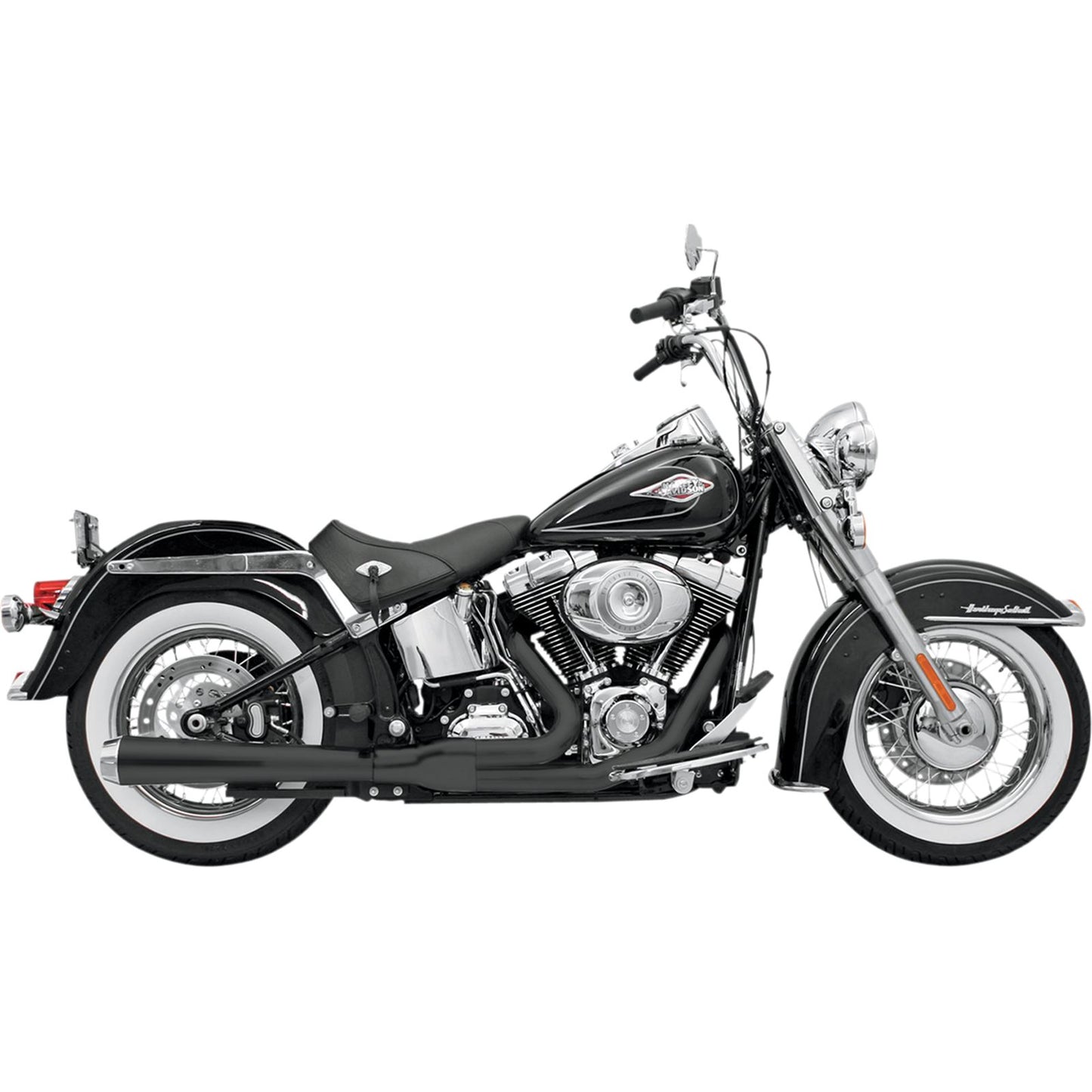 Bassani Manufacturing 2:1 Exhaust - Black - Long - Softail [MPN: 12121J]_349701