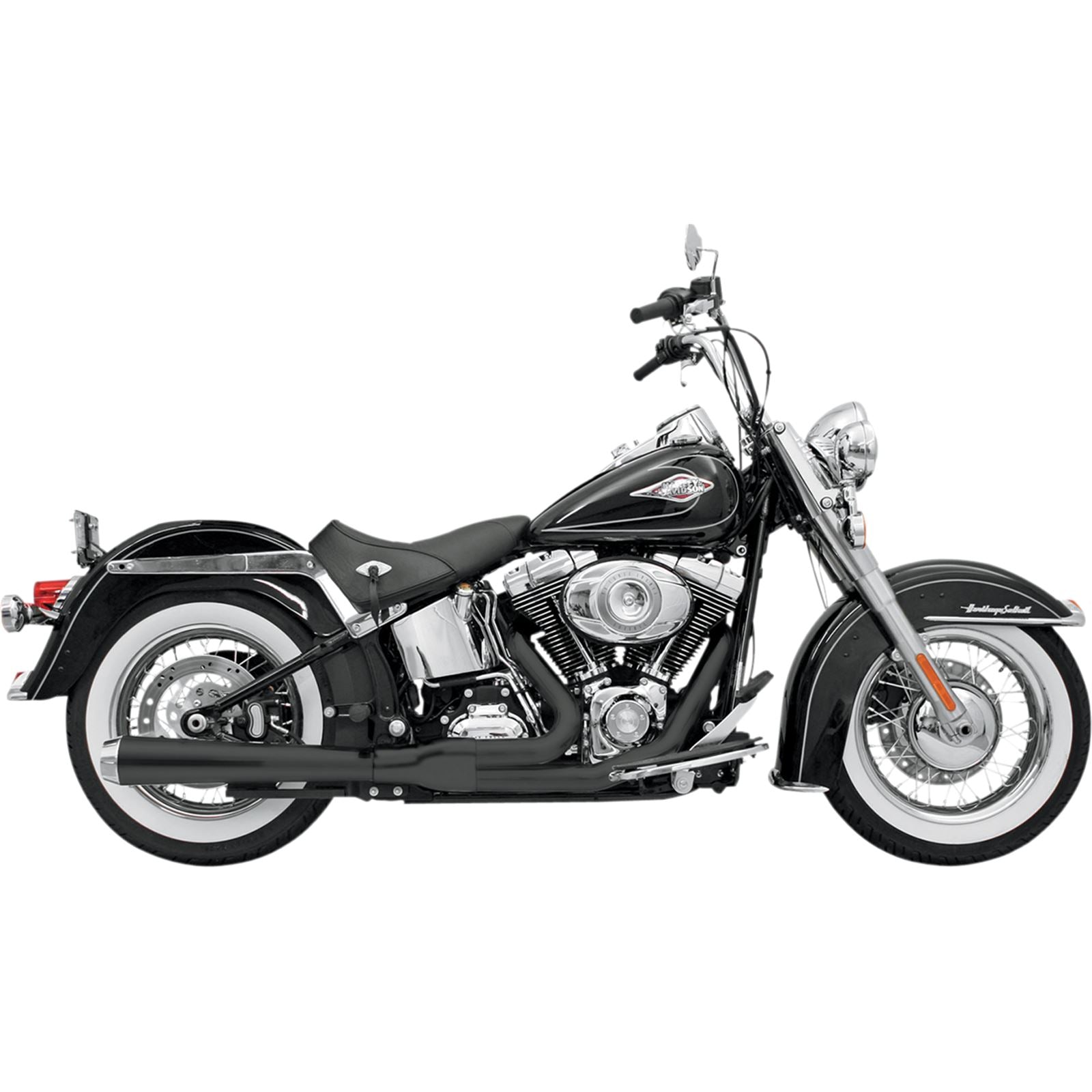 Bassani Manufacturing 2:1 Exhaust - Black - Long - Softail [MPN: 12121J]_349701