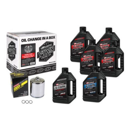 Maxima Twin Cam Synthetic 20W-50 Oil Change Kit - Chrome Filter 90-119016PC_677586