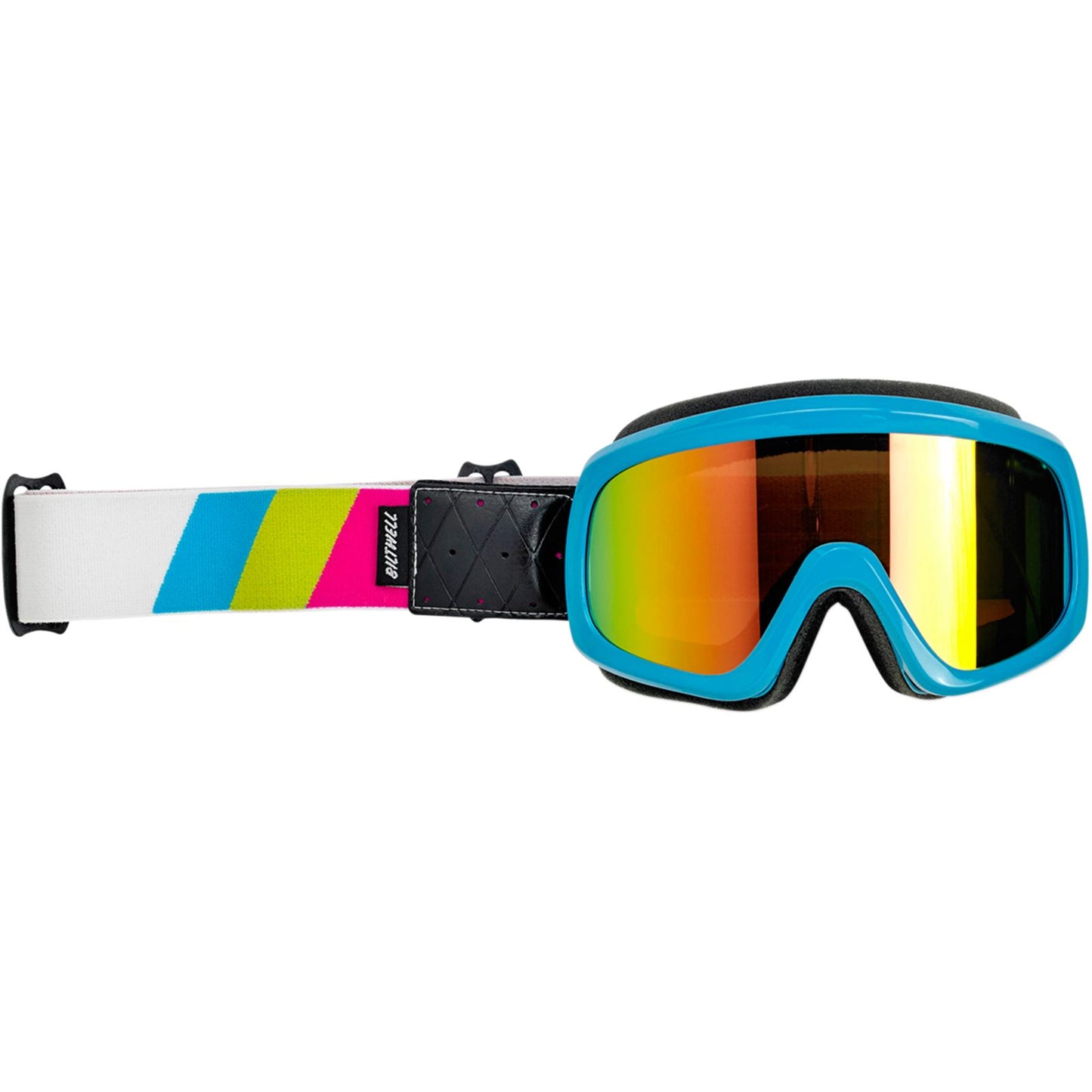 Biltwell Inc. Overland 2.0 Goggles - Tri-Stripe - Cyan/Jet Boat 2111-0944-003_353270