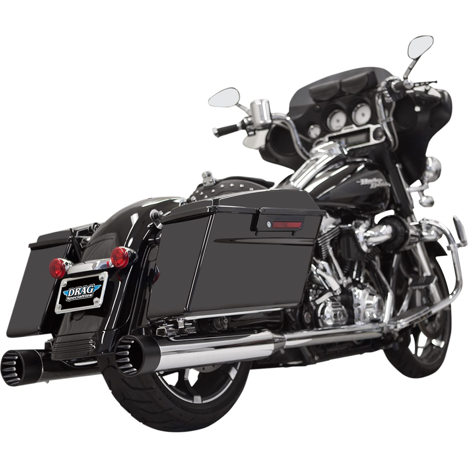 Bassani Manufacturing DNT Straight Can Mufflers - Chrome/Black - FL '95-'16 [MPN: 1F7DNT5]_350005