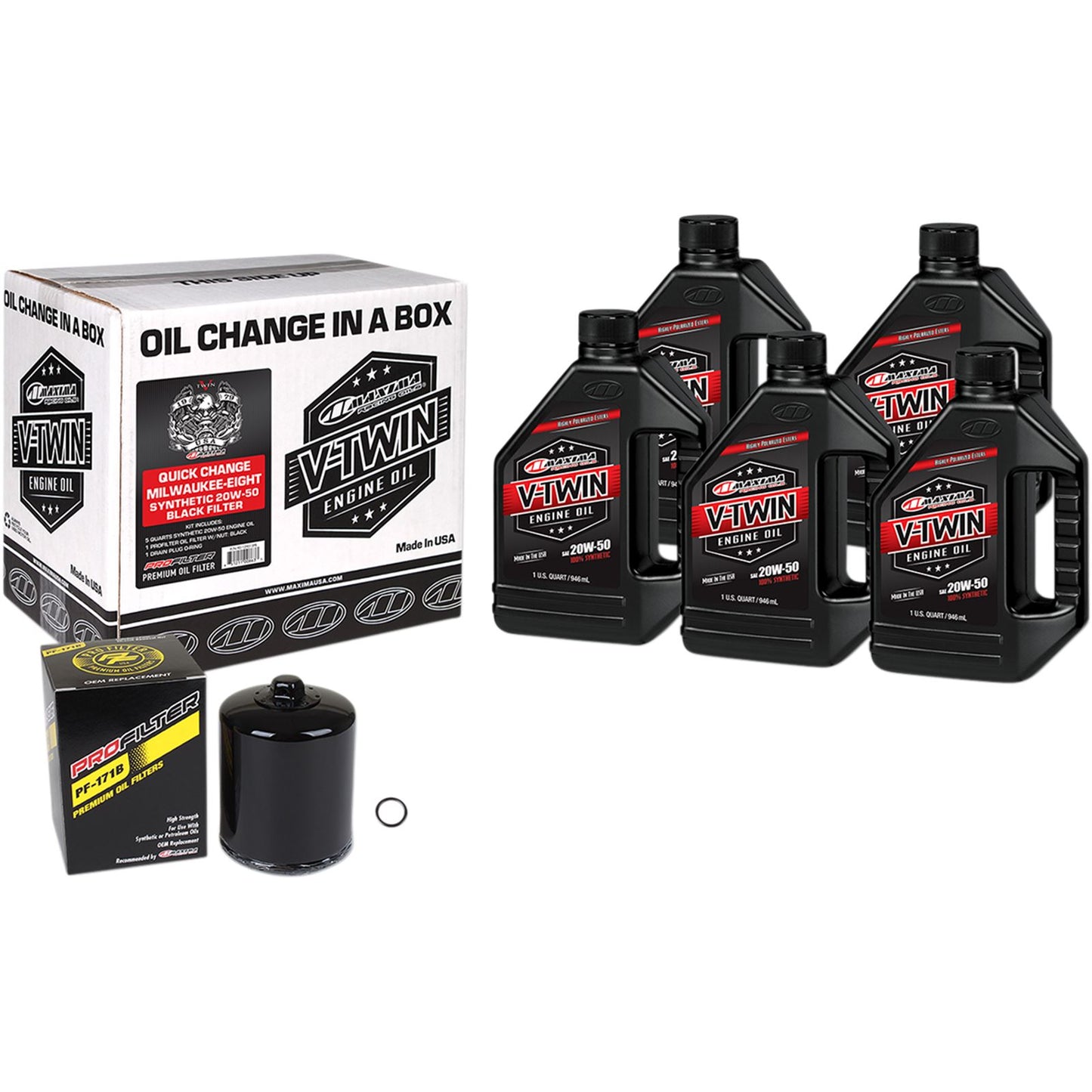Milwaukee-Eight Synthetic 20W-50 Oil Change Kit - Black Filter_424772