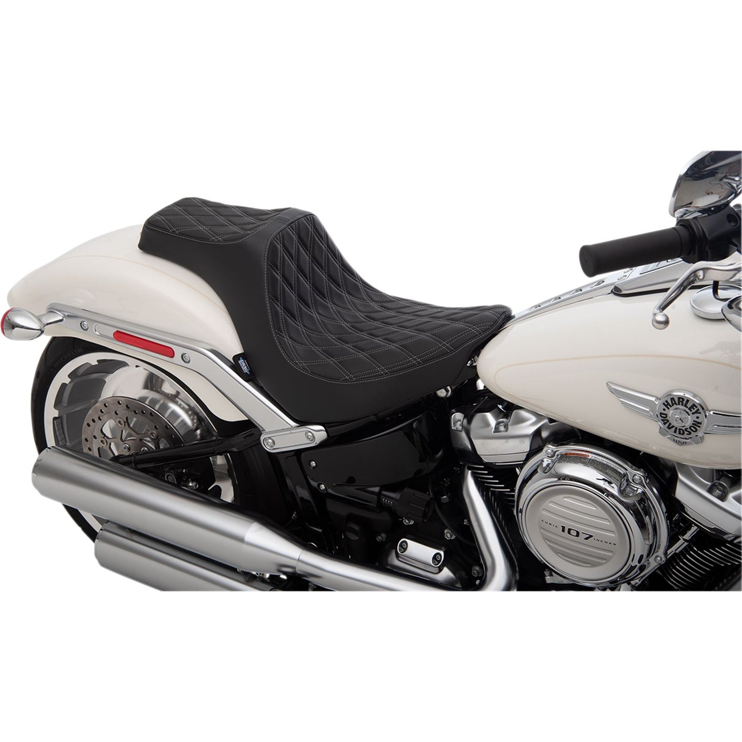 Drag Specialties Predator III Seat - Diamond - Silver Thread - Vinyl 0802-1189_373984