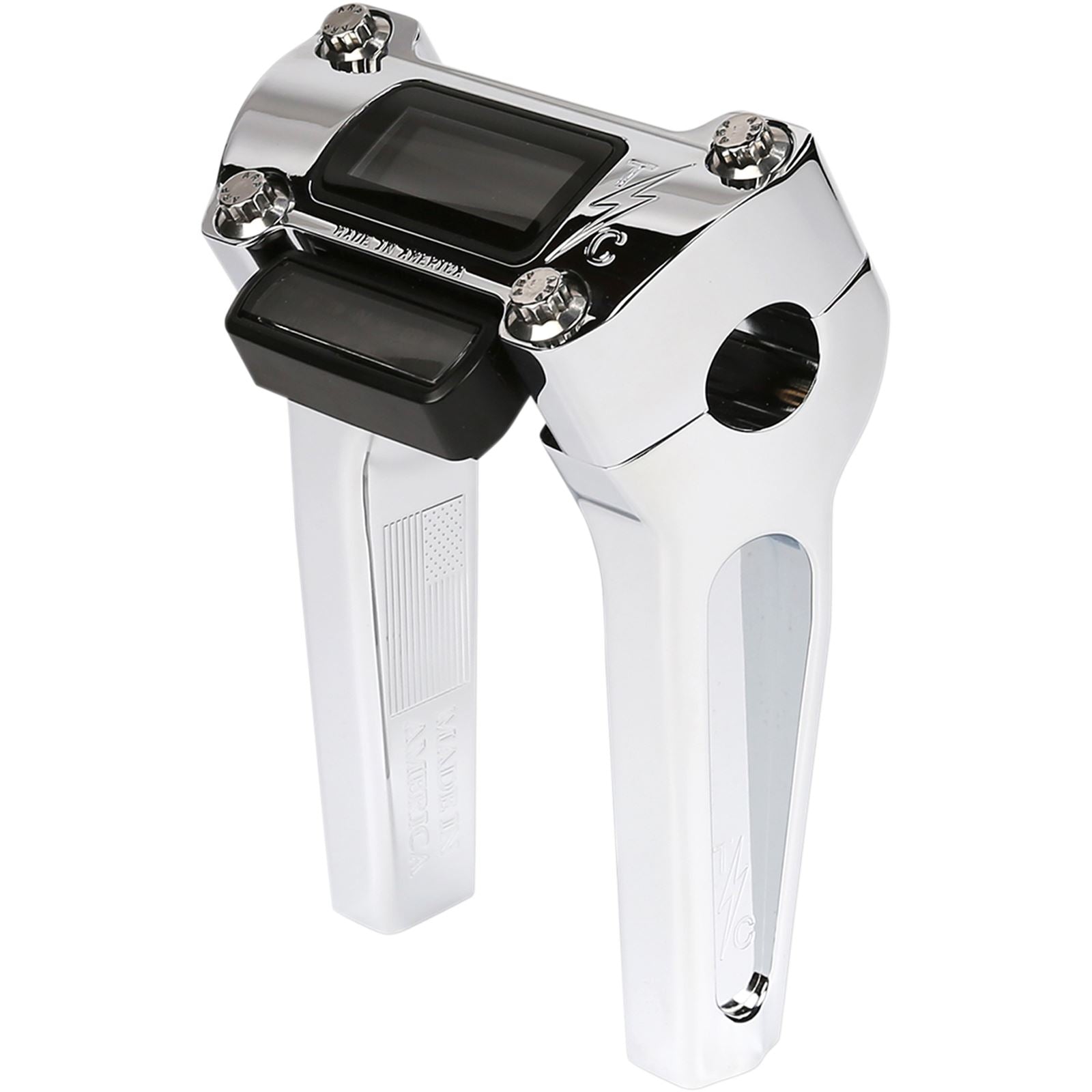 Thrashin Supply Company Chrome 6"  Straight Handlebar Riser with Gauge Cut-Out [MPN: TSC-6025-3]_483324