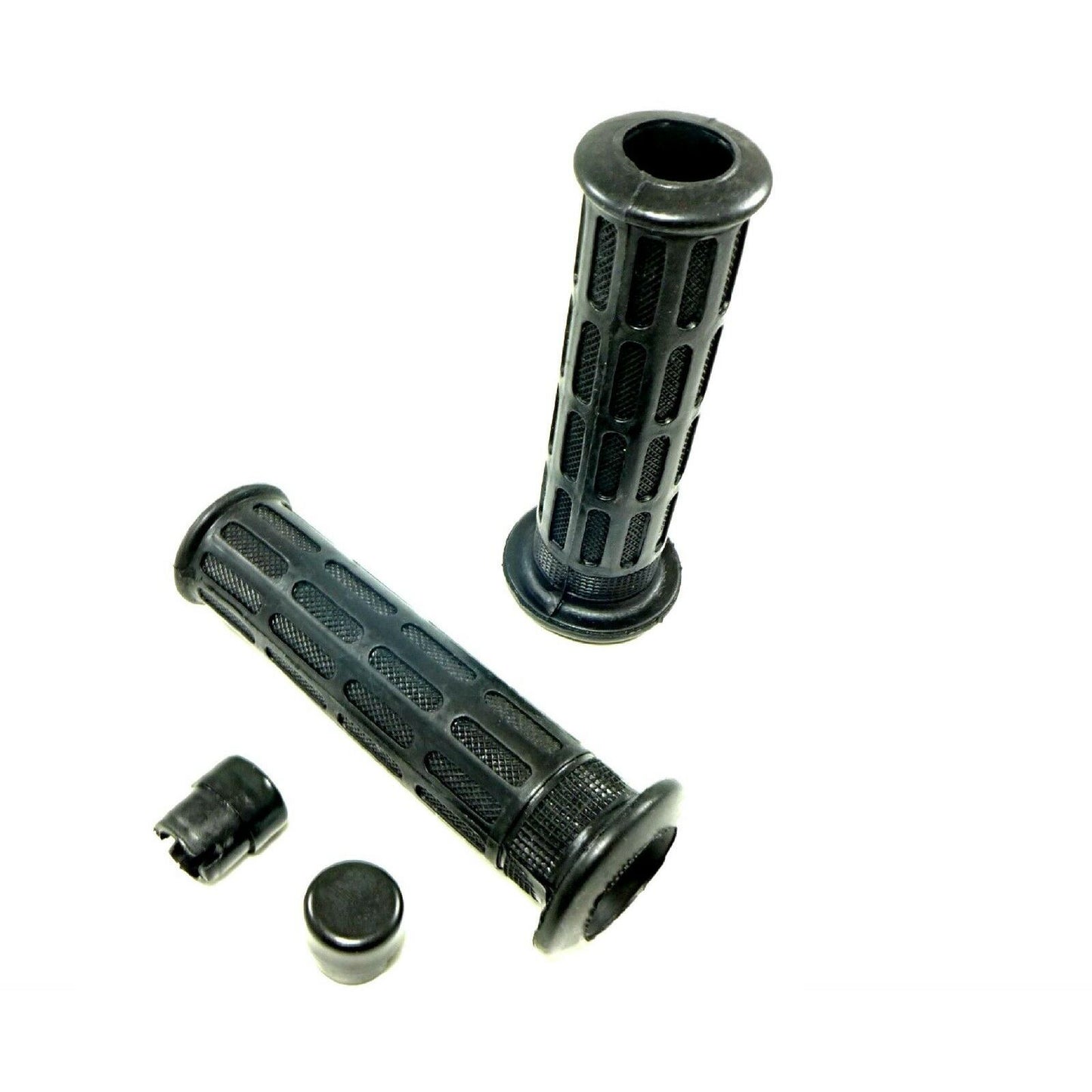 2FastMoto Black Soft Grips with Open Ends & Plugs For 7/8" Motorcycle Handlebar  [MPN: 42-28760]_623013