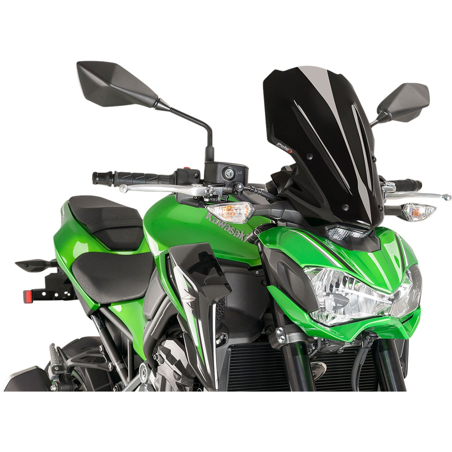 Puig Touring Naked New Generation Windscreen - Black Fits Kawasaki [MPN: 9392N]_461465